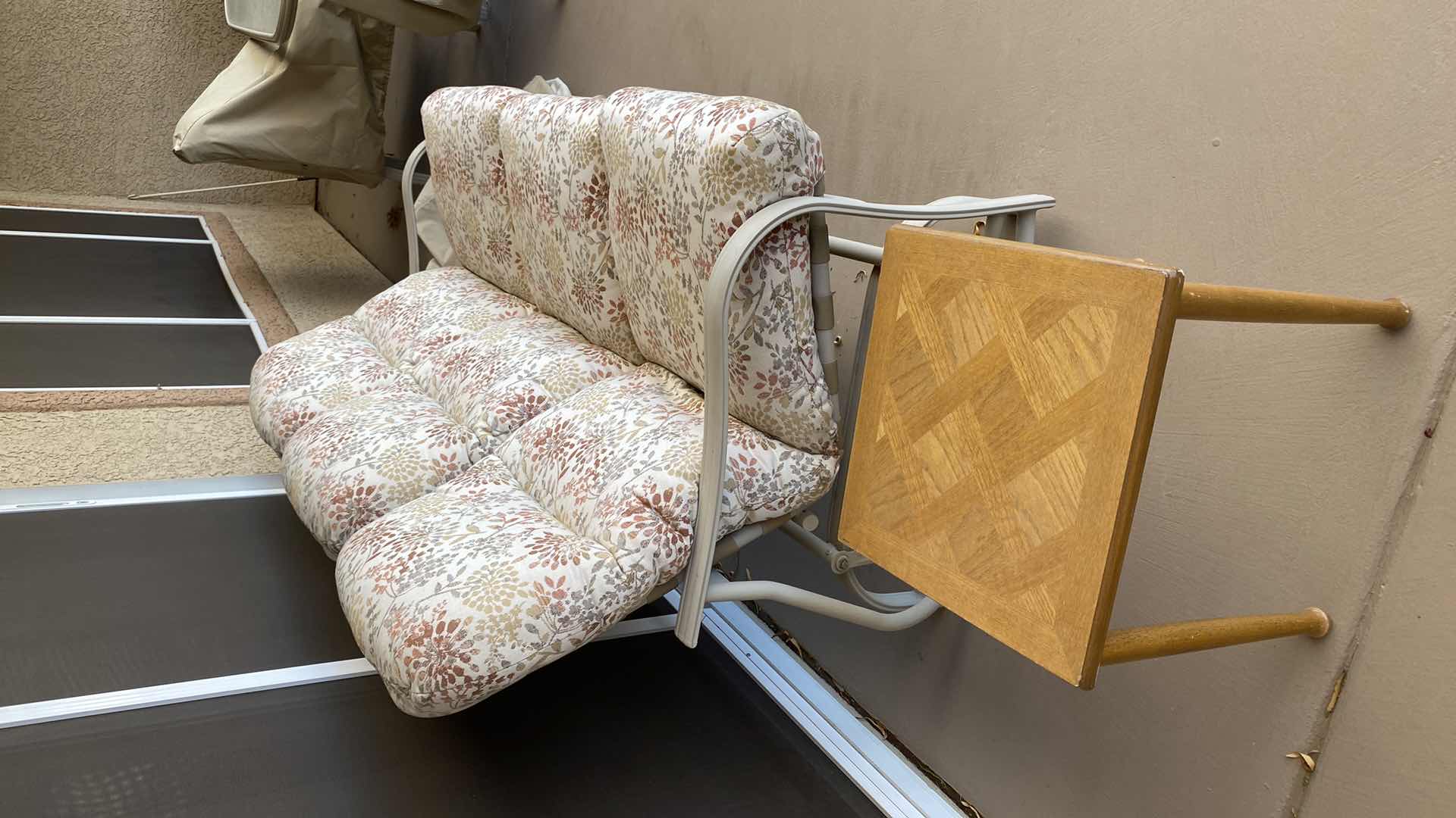 Photo 1 of OUTDOOR SWING 62“ x 26“ x H36“ INCLUDED SMALL TABLE AND COVER FOR SWING