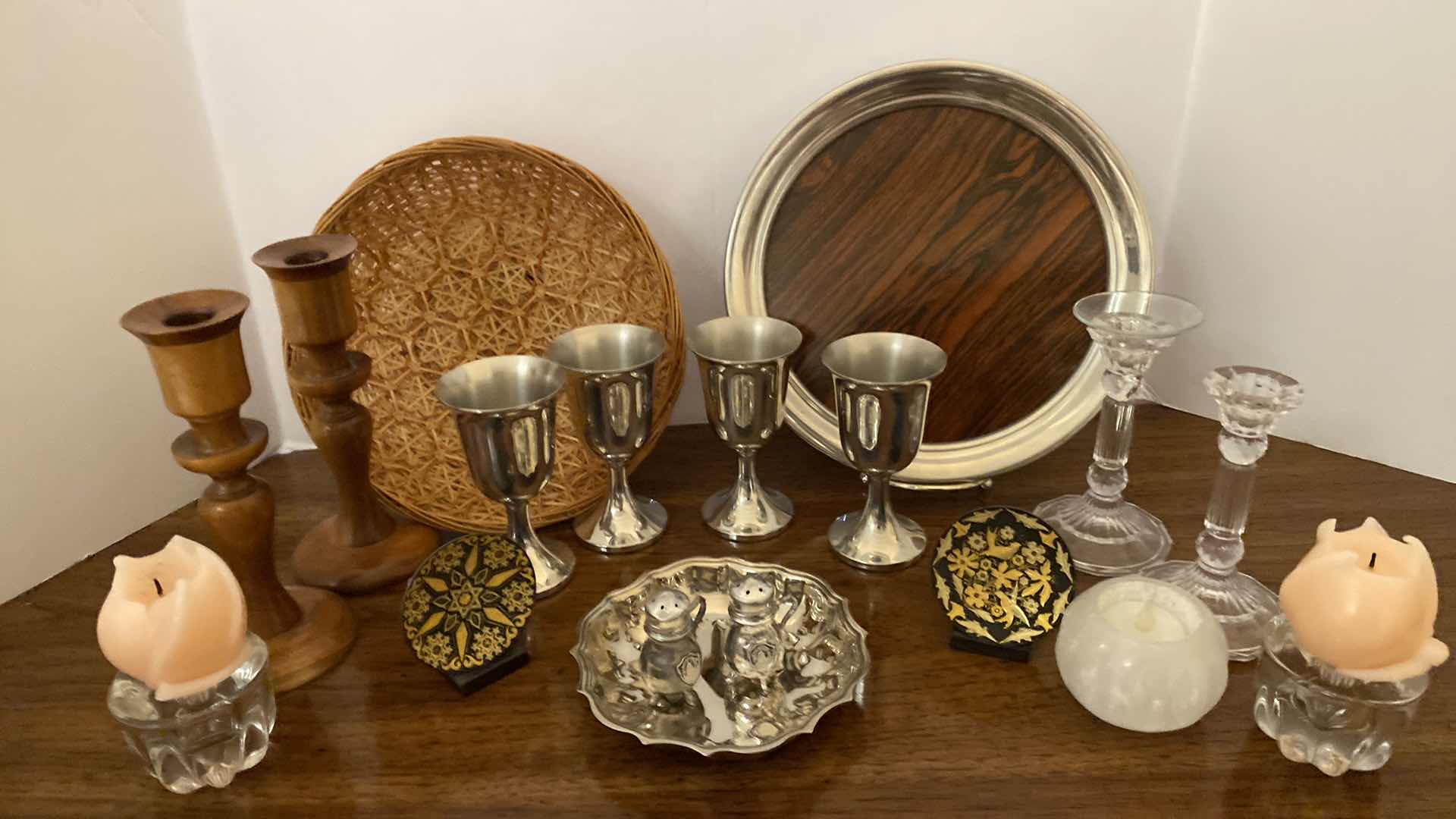 Photo 1 of CANDLEHOLDERS CUPS ROUND TRAY AND BASKET