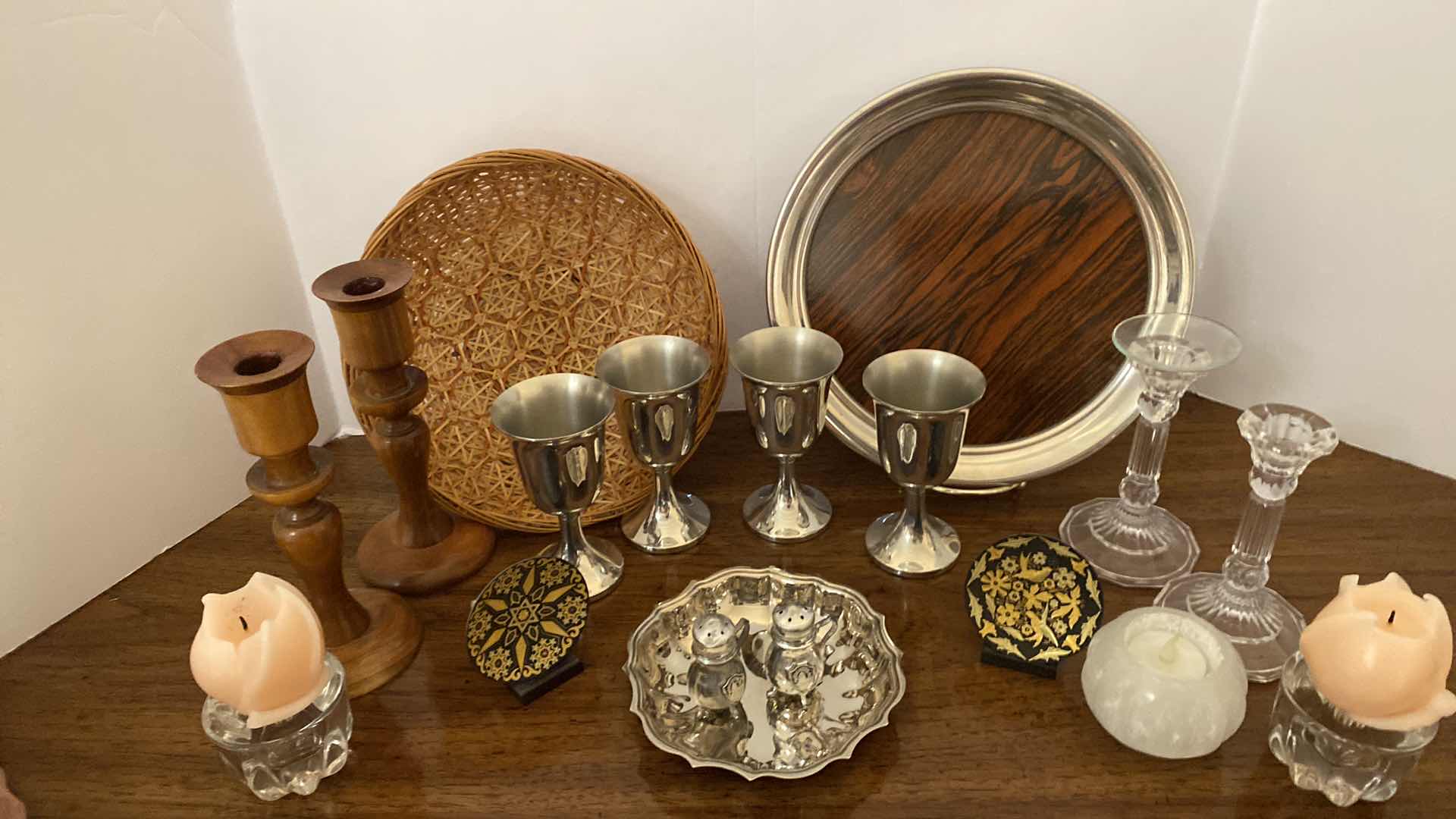 Photo 1 of CANDLEHOLDERS CUPS ROUND TRAY AND BASKET