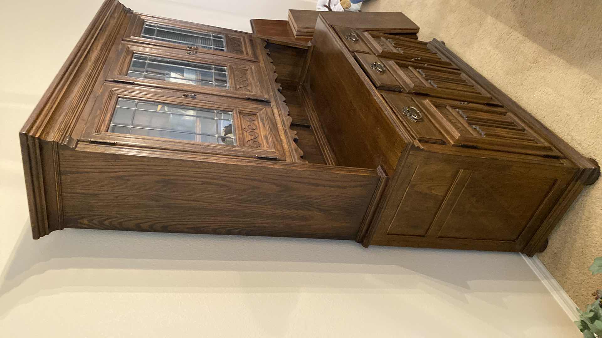 Photo 1 of ETHAN ALLEN WOOD CHINA DISPLAY/ SIDEBOARD 54” x 19“ x 75“ high