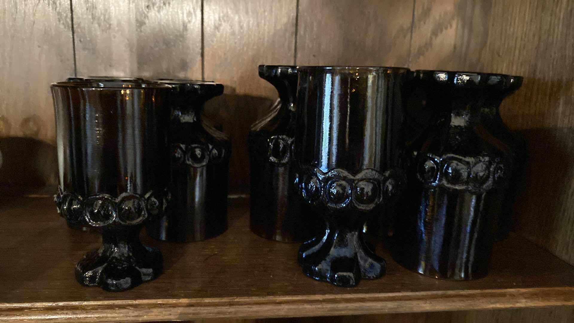 Photo 1 of 13 DARK BROWN GLASS DRINKING GLASSES