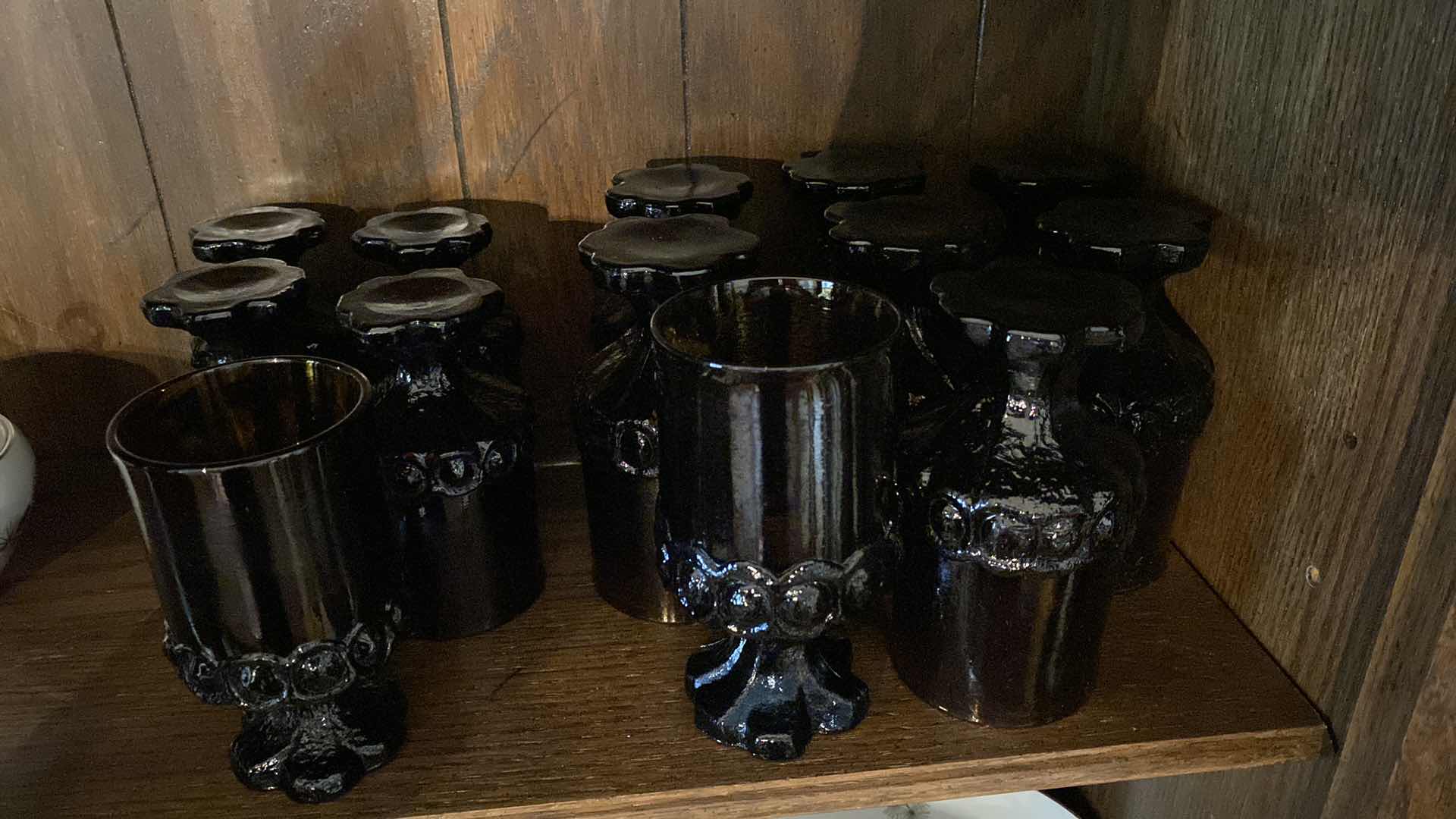 Photo 1 of 13 DARK BROWN GLASS DRINKING GLASSES