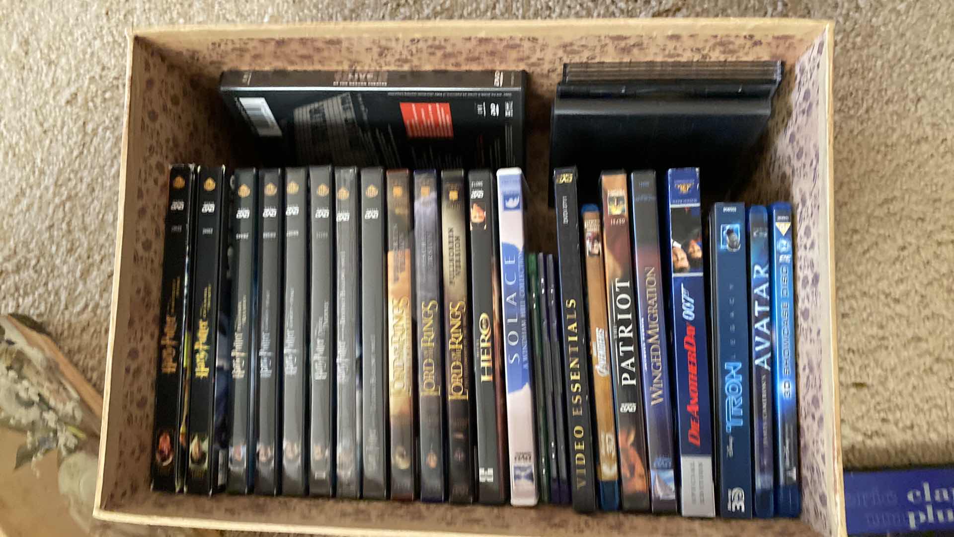 Photo 1 of 2 BOXES CDS AND DVDS HARRY POTTER AND MORE