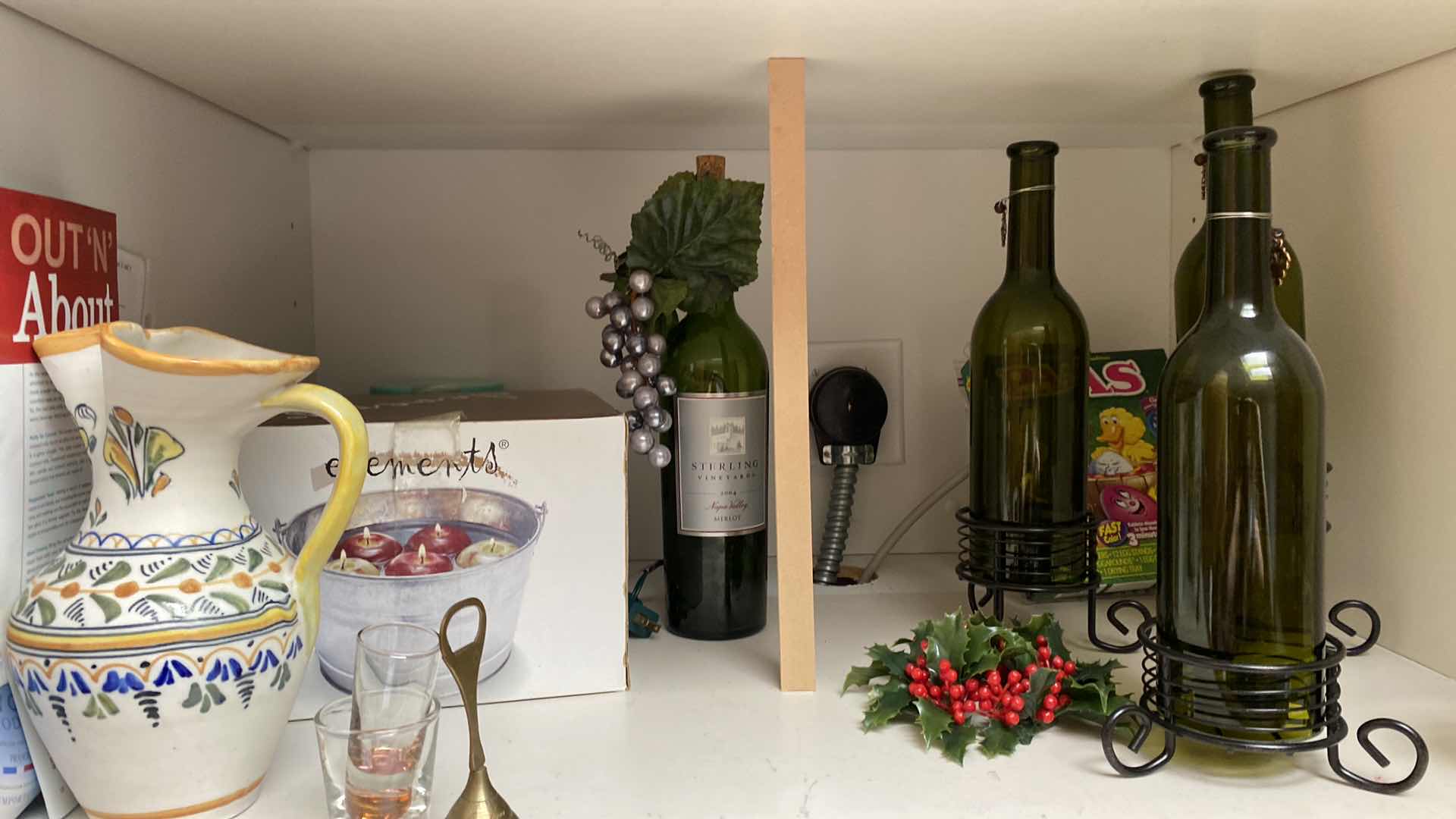 Photo 1 of CONTENTS OF KITCHEN CABINET SHAKERS, WINE DECOR AND MORE