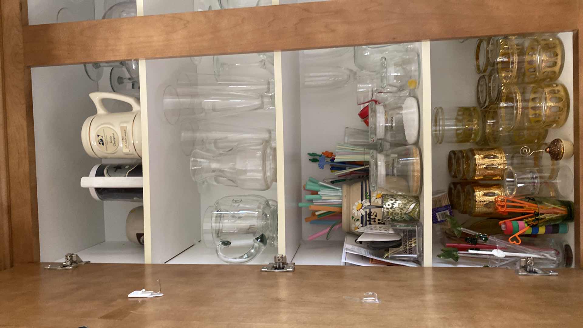 Photo 2 of CONTENTS OF CABINET BARWARE GLASSES STRAWS
