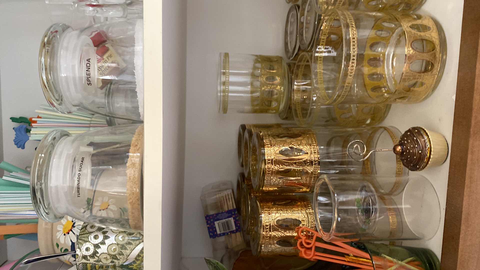 Photo 4 of CONTENTS OF CABINET BARWARE GLASSES STRAWS