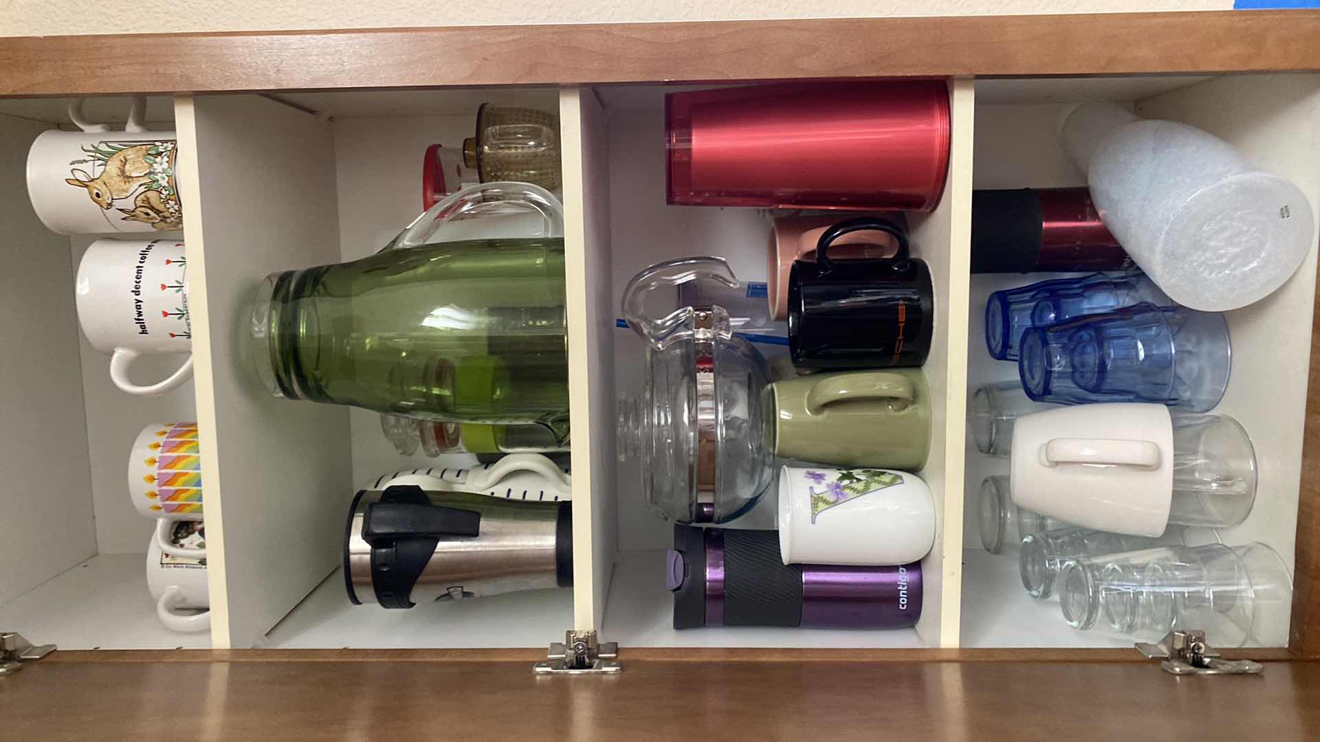 Photo 1 of CONTENTS OF CABINET CUPS GLASSES COFFEE CARAFE AND MORE