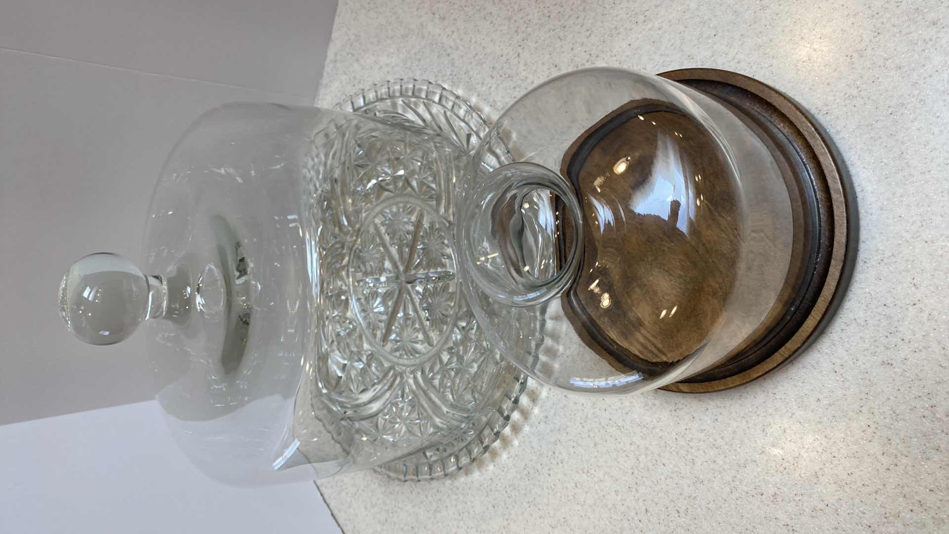 Photo 1 of CAKE PLATE WITH LID AND CHEESE BOARD WITH LID