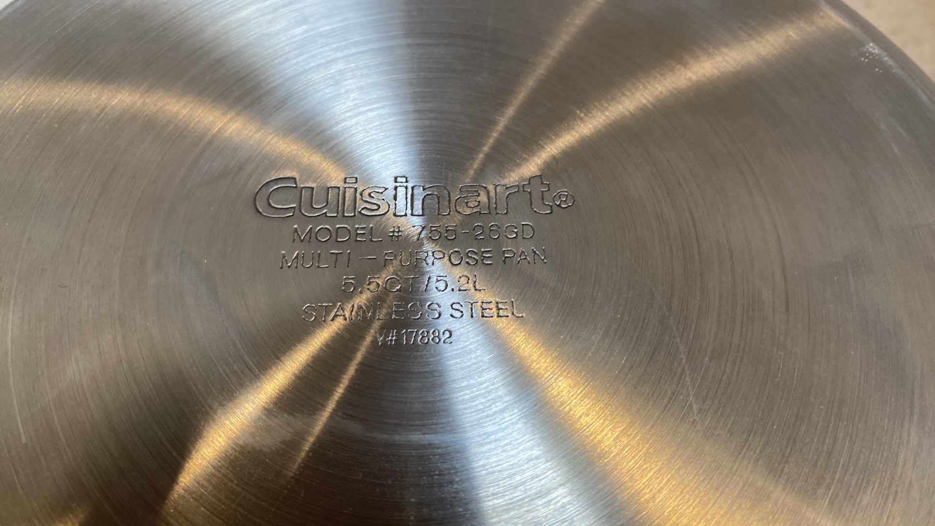 Photo 1 of CUISINART 5.5 QT STAINLESS PAN WITH GLASS LID AND SALAD SPINNER