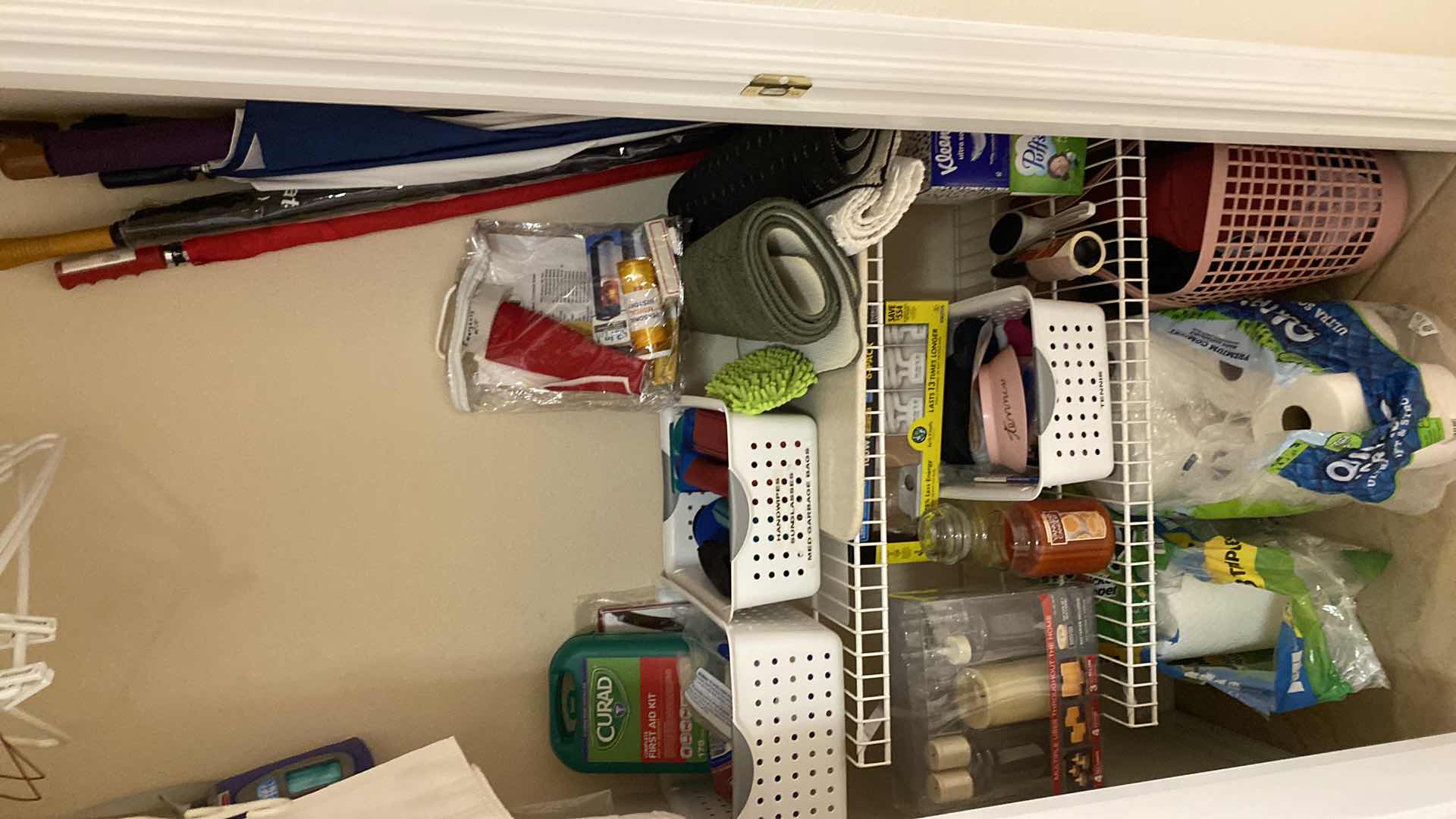 Photo 1 of CONTENTS OF HALL CLOSET BY KITCHEN TP PAPER TOWELS FIRST AUD KIT AND MORE