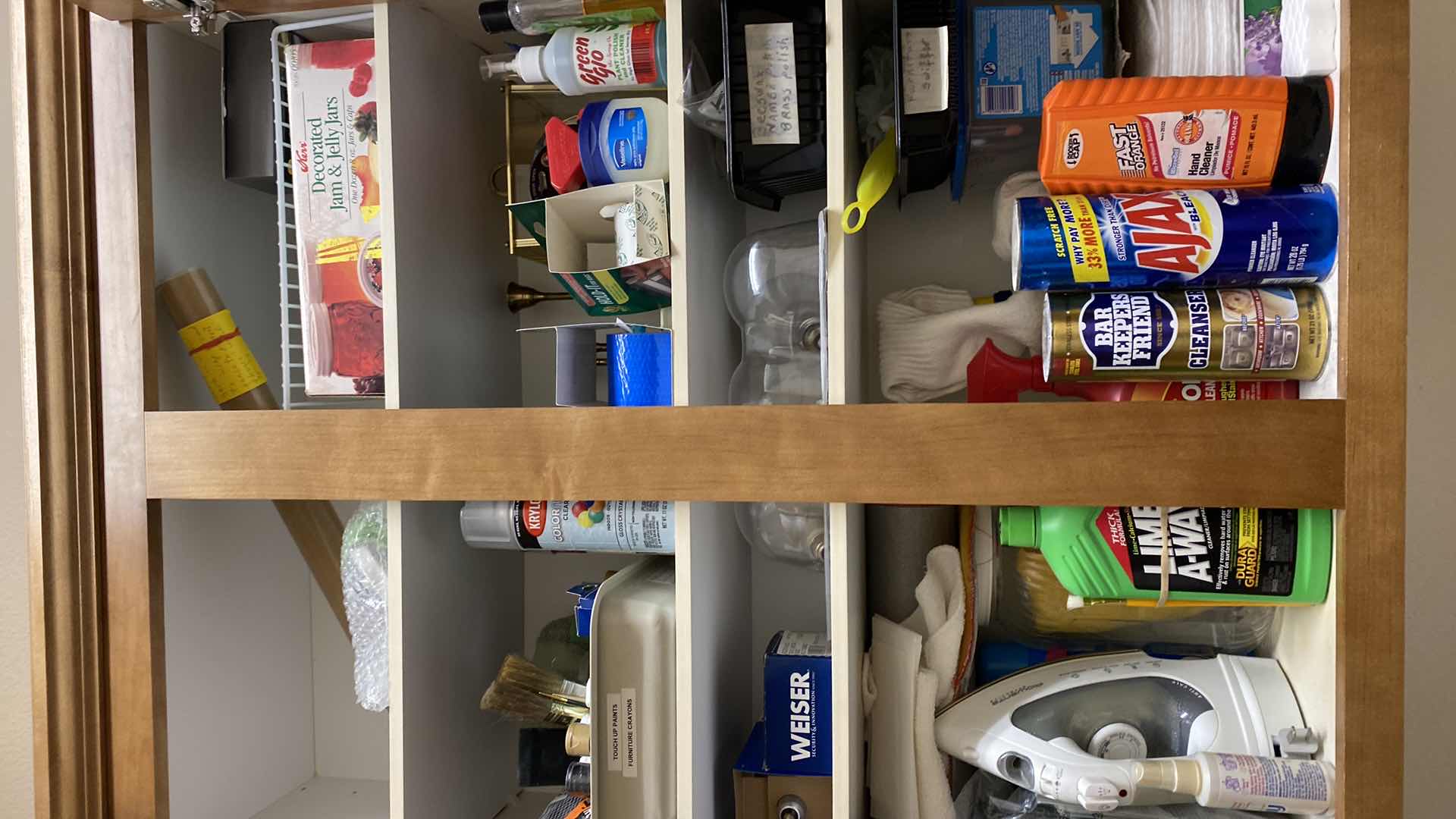 Photo 1 of CONTENTS OF CABINET LAUNDRY ROOM IRON CLEANING SUPPLIES AND MORE