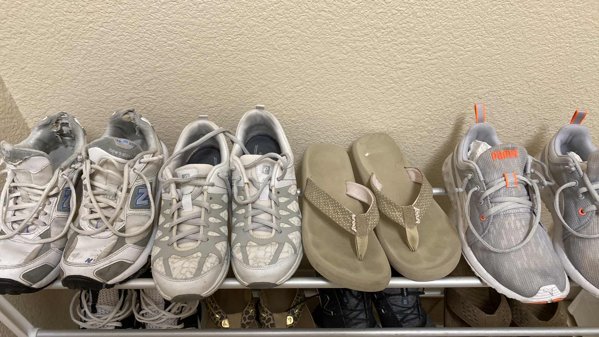 Photo 1 of 10 PAIRS WOMENS SIZE 8 SHOES WITH SHOERACK