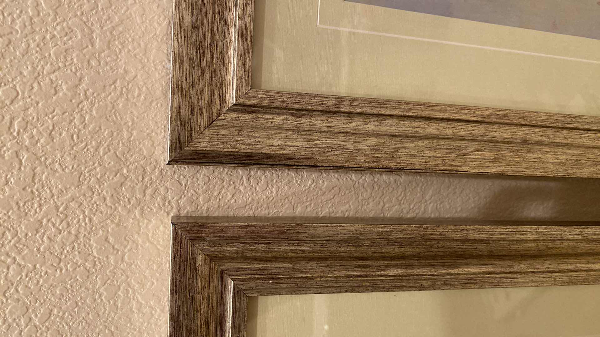 Photo 1 of PAIR OF FRAMED FLORAL ARTWORKS 14 1/2“ x 26 1/2“ AND FABRIC WALL DECOR