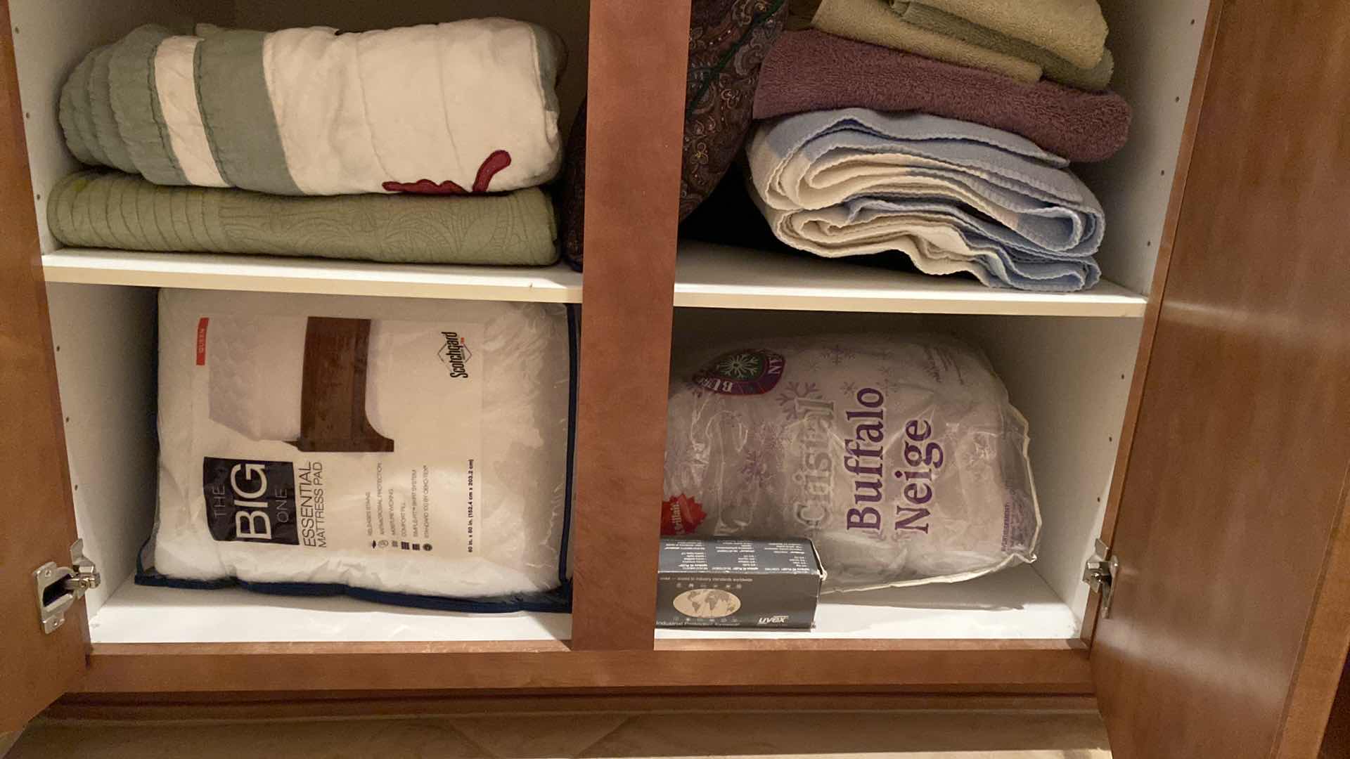View 6 of Contents of 2 cabinets, quilts towels, linens