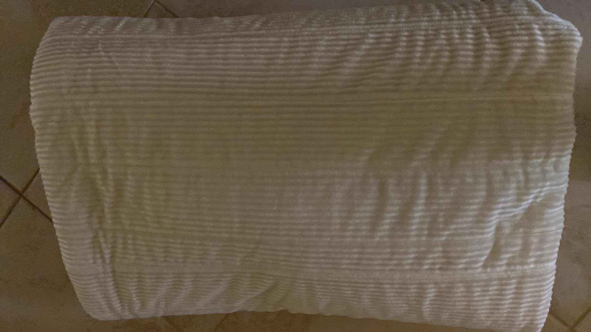 Photo 1 of Neutral, cream and beige, striped bedspread, estimated size queen