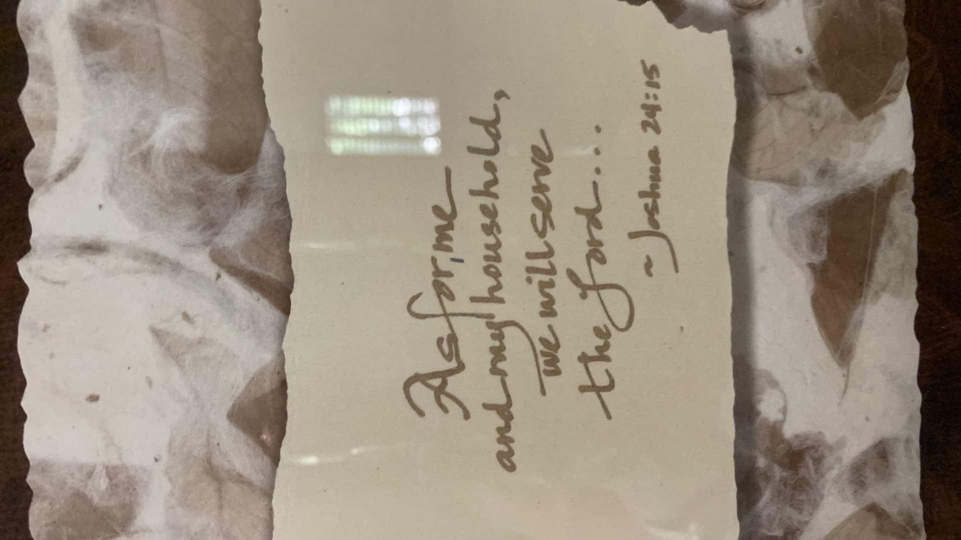 Photo 1 of PAIR OF RESIN FRAMED RELIGIOUS VERSES ARTWORK 14“ x 14“ EACH