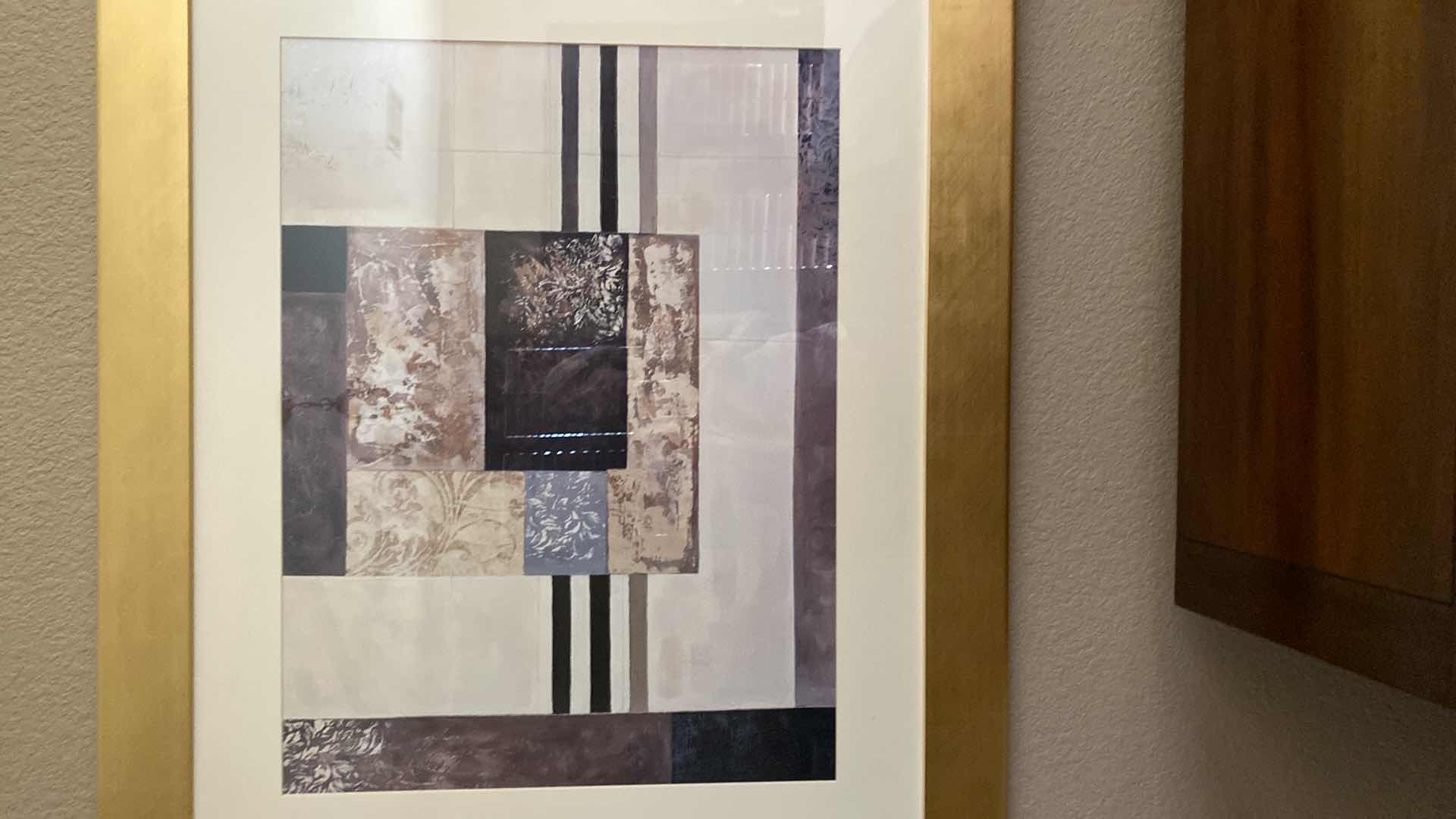 Photo 1 of GOLD FRAMED GEOMETRICAL ARTWORK 46” x 38”