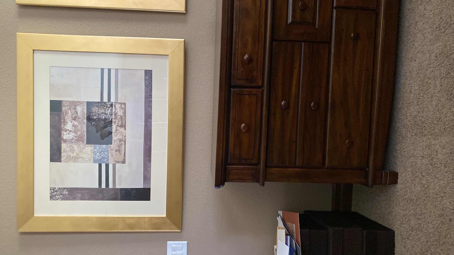 Photo 1 of GOLD FRAMED GEOMETRICAL ARTWORK 46” x 38”