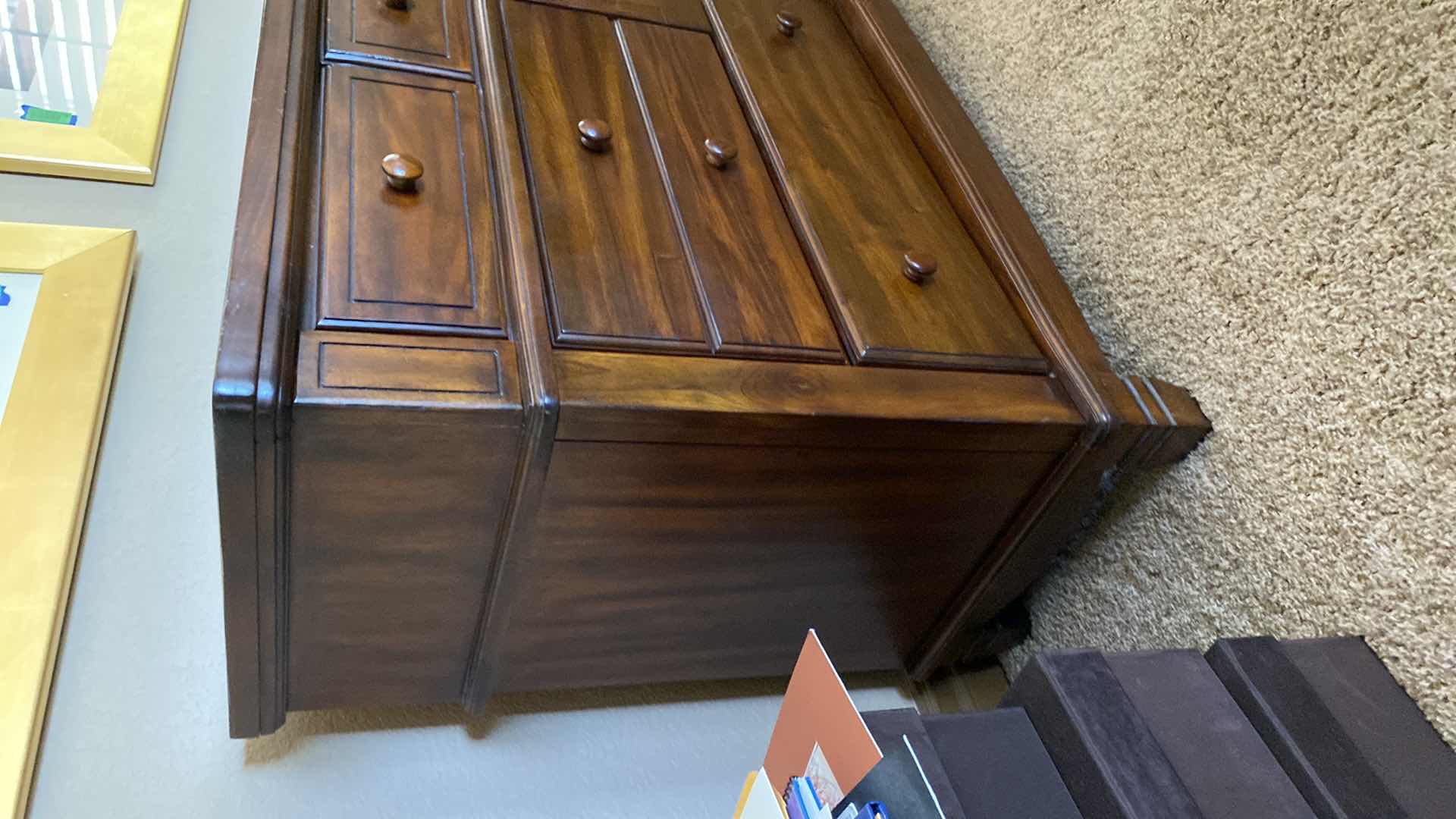 Photo 1 of DARK WOOD TRADITIONAL 10 DRAWER DRESSER 68“ x 19“ H 35 1/2“