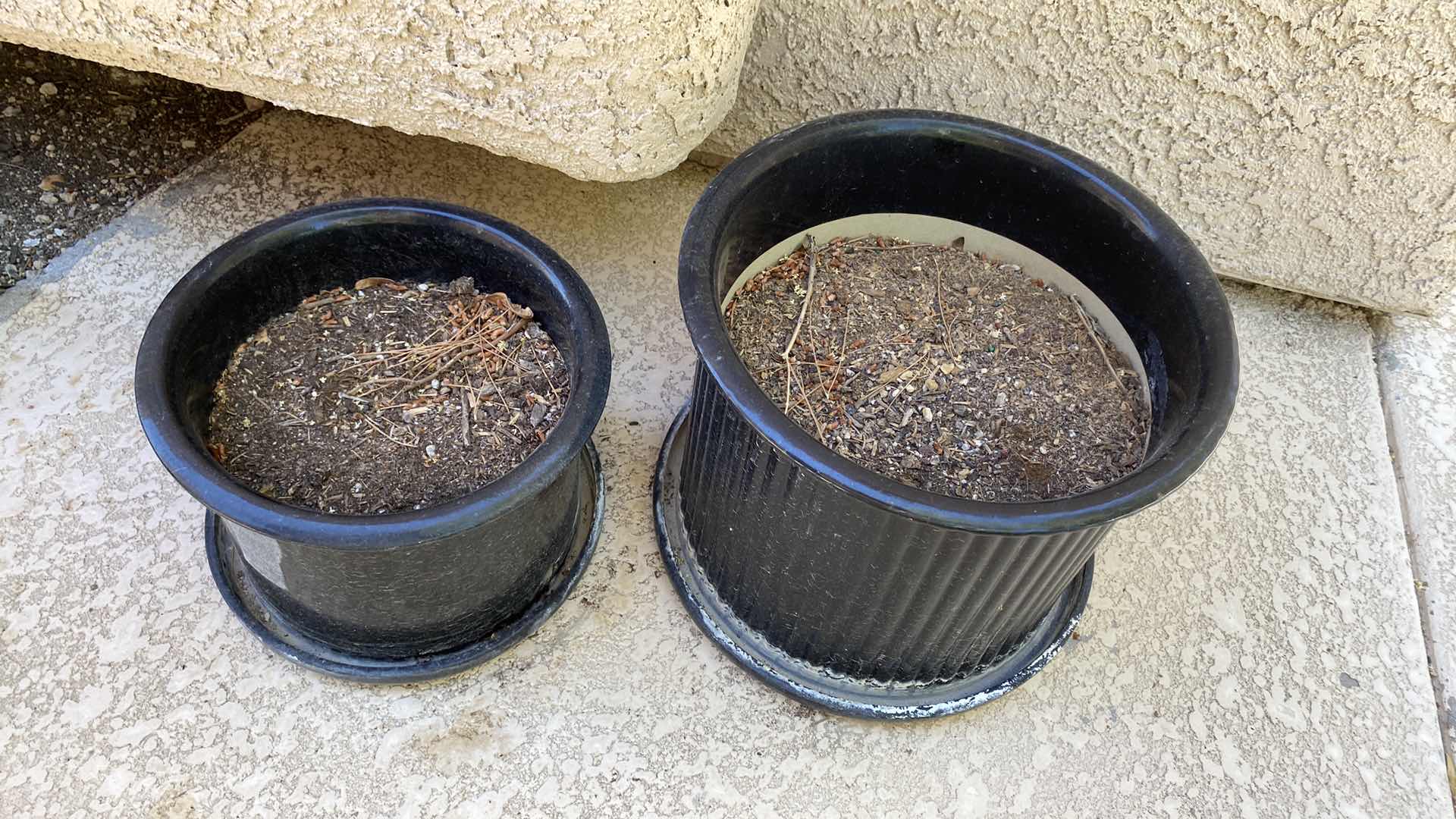 Photo 1 of PAIR OF CERAMIC POTS LARGEST 13 1/2” x 11”