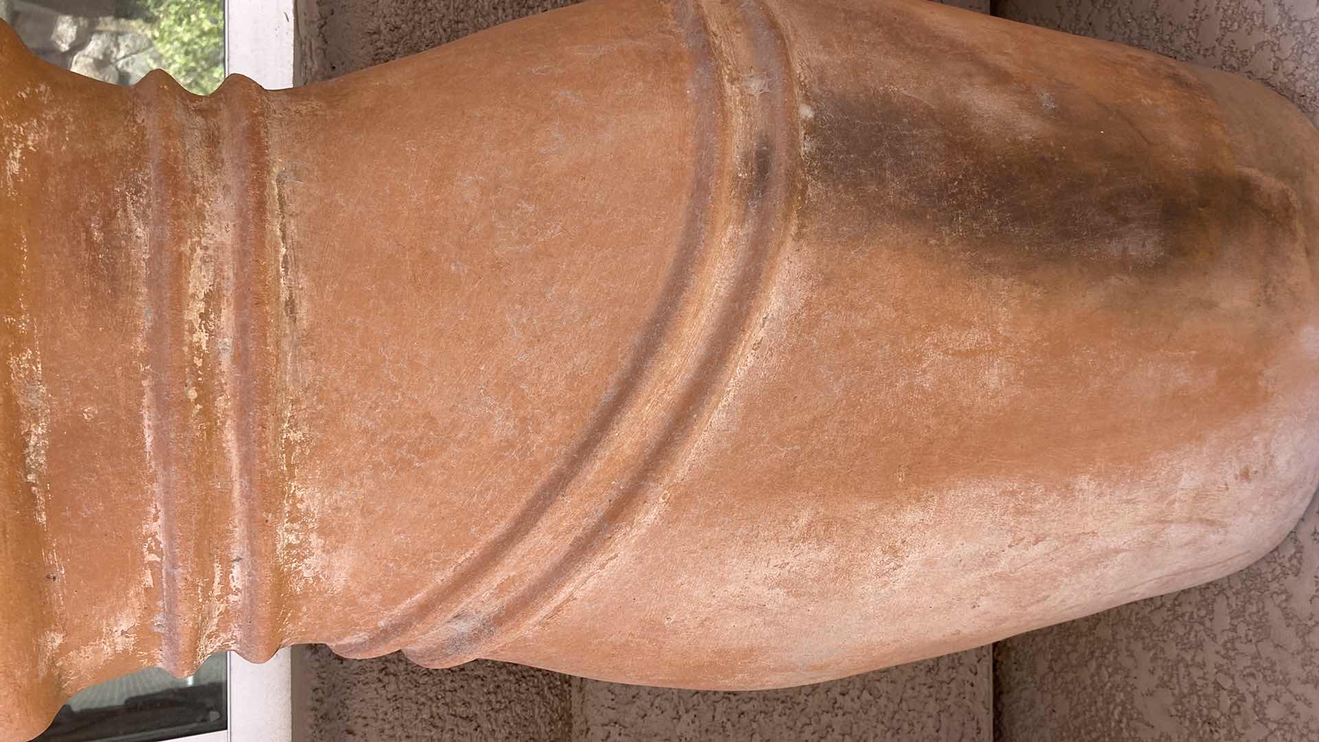 Photo 1 of HEAVY LARGE CLAY VASE 16” x 32 1/2”