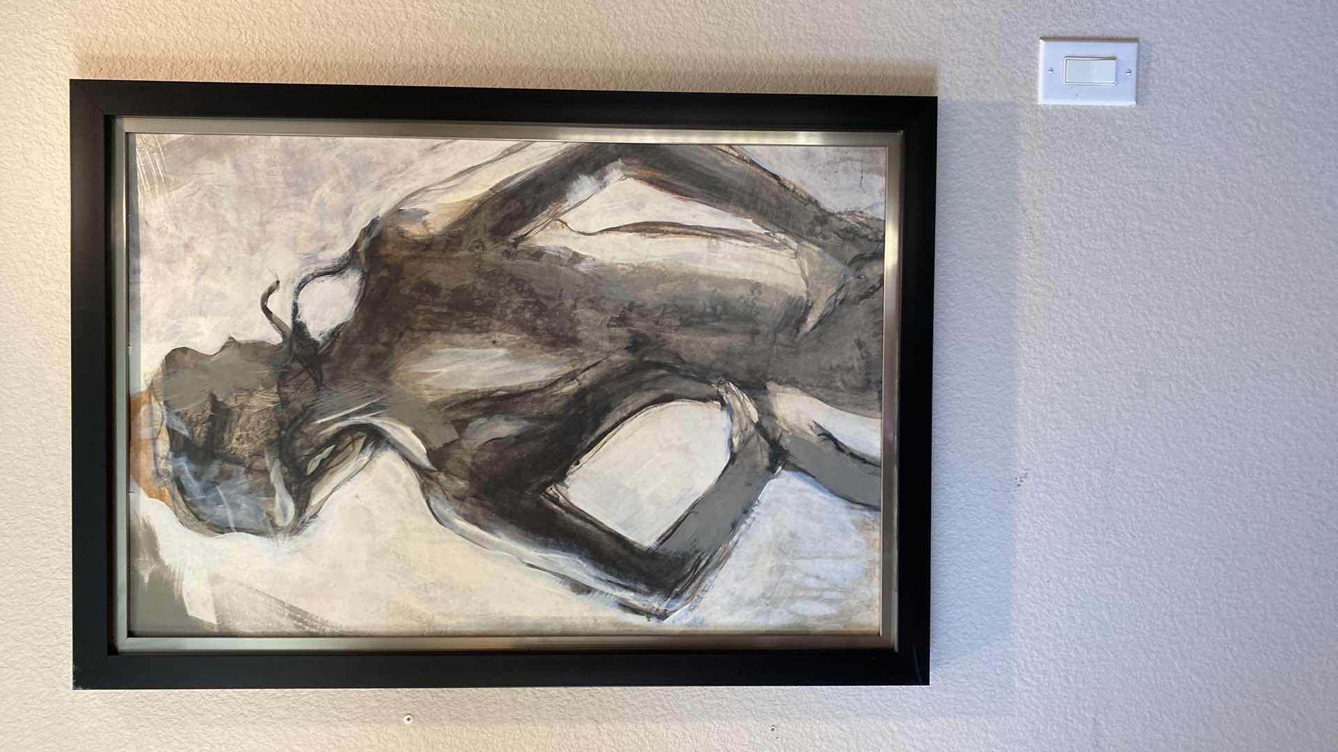 Photo 1 of BLACK FRAMED SIGNED NUDE ARTWORK 28” x 40”