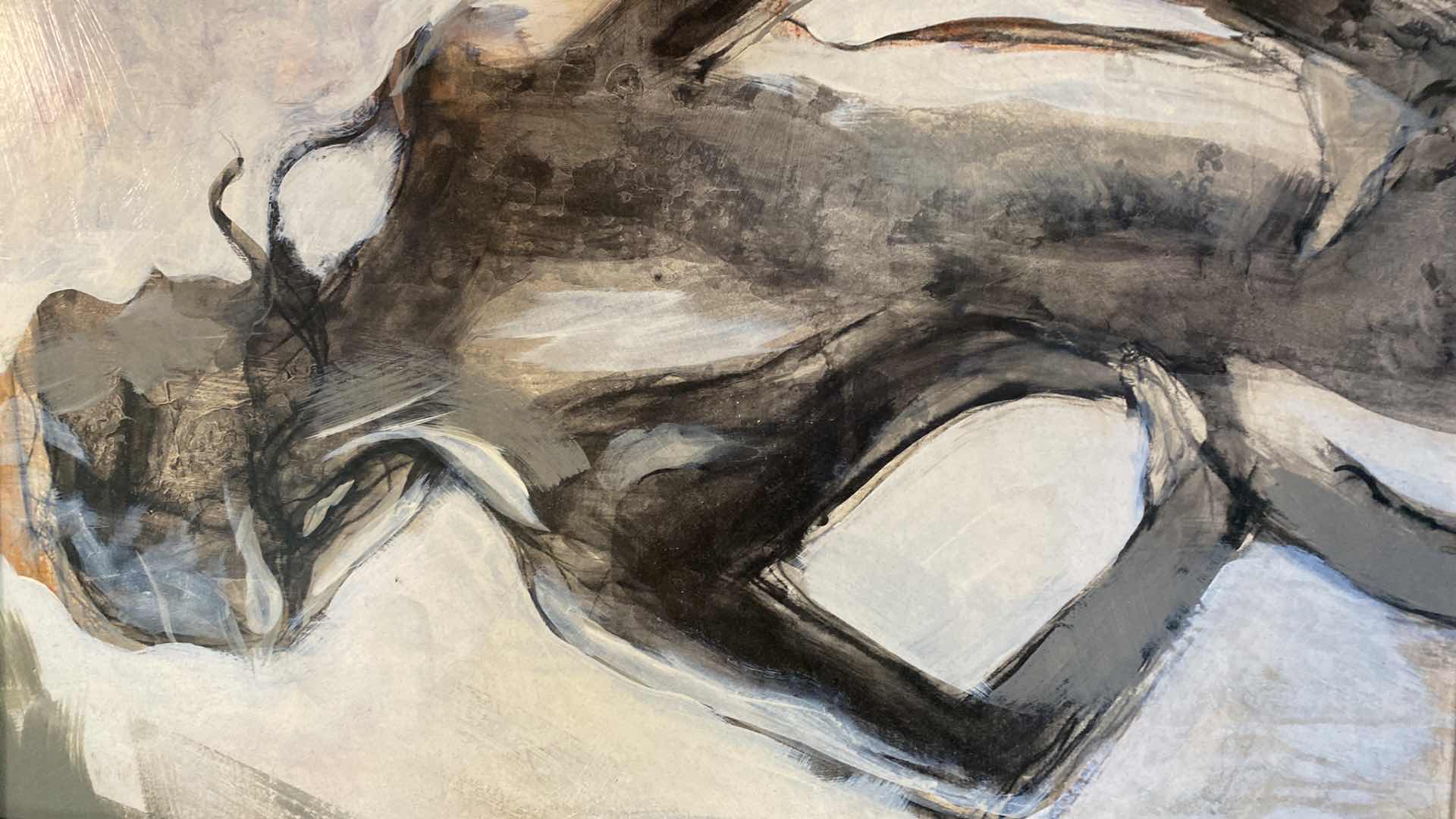 Photo 1 of BLACK FRAMED SIGNED NUDE ARTWORK 28” x 40”