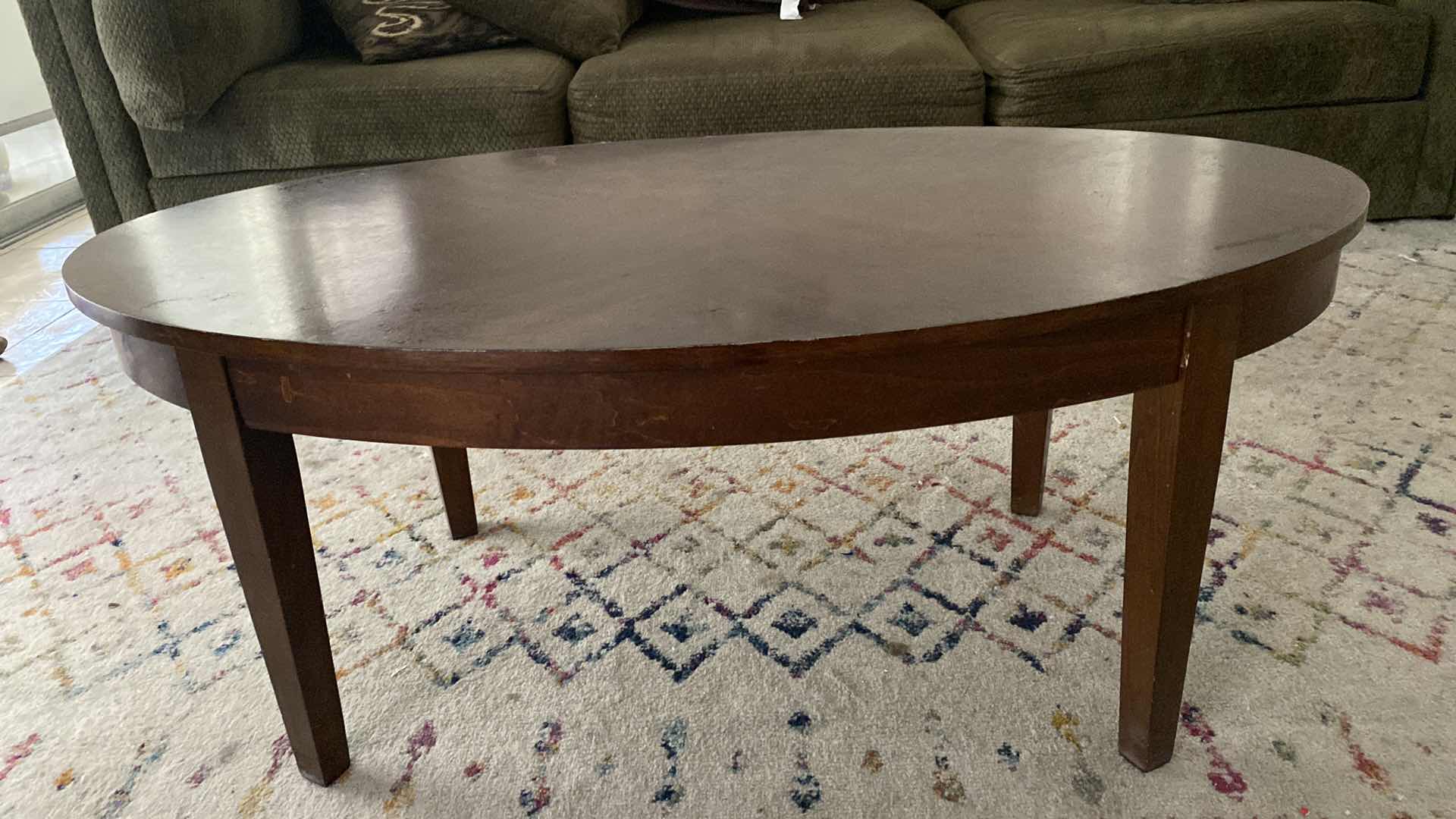 Photo 1 of WOOD OVAL COFFEE TABLE 47“ x 27“ H 19“