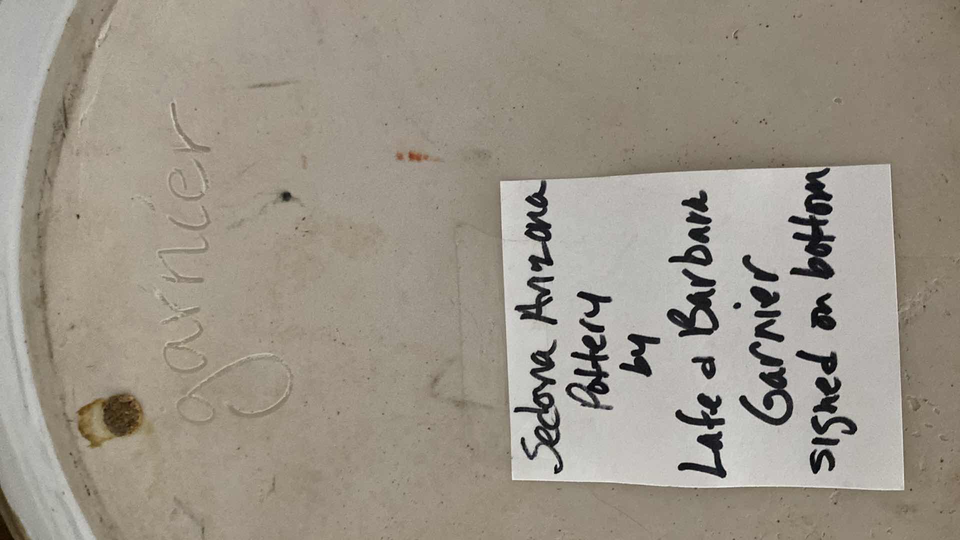 Photo 1 of SEDONA AZ POTTERY BY LAFE & BARBARA GARNIER 14”