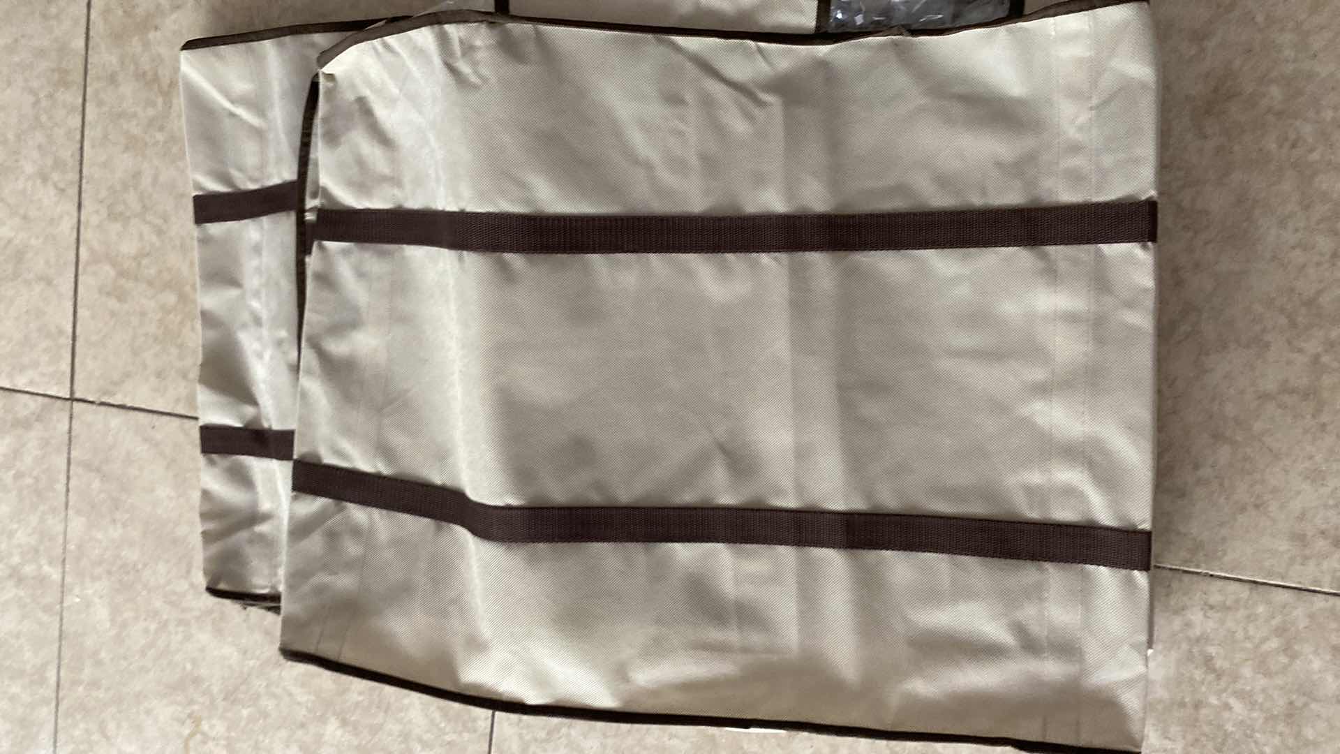 View 2 of 2 LINEN STORAGE BAGS 19” x 10” H 25” AND 2 PILLOW COVERS 19” x 12”