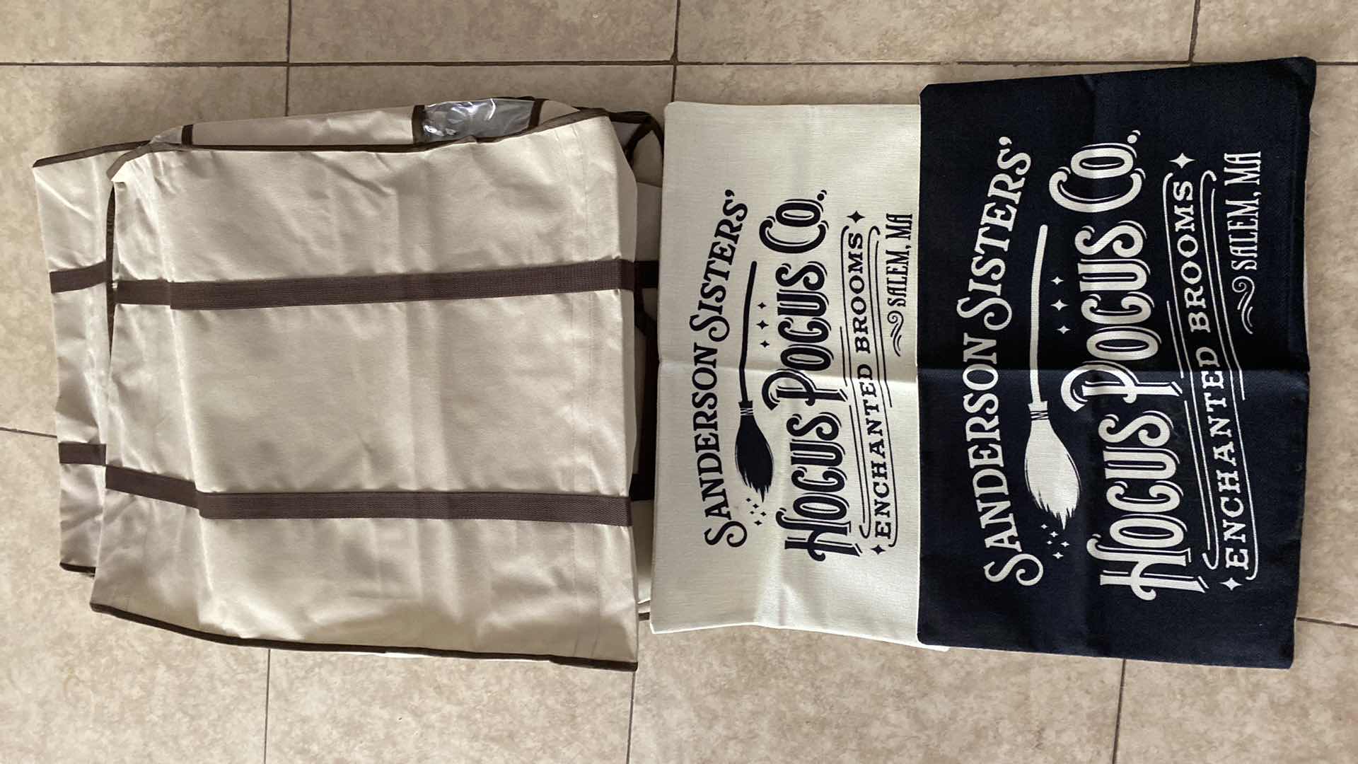 View 1 of 2 LINEN STORAGE BAGS 19” x 10” H 25” AND 2 PILLOW COVERS 19” x 12”