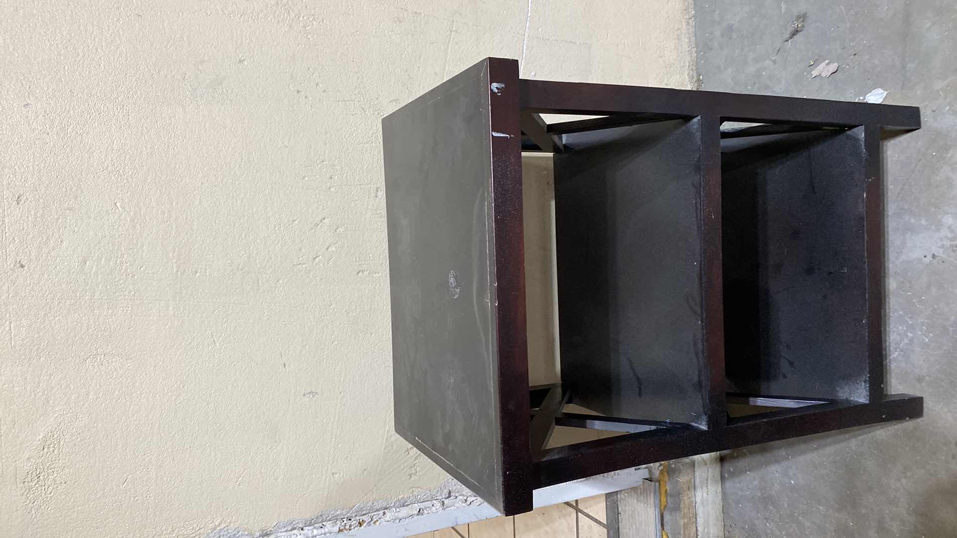 Photo 1 of BLACK TABLE WITH 2 SHELFS 18” x 14” H 26”