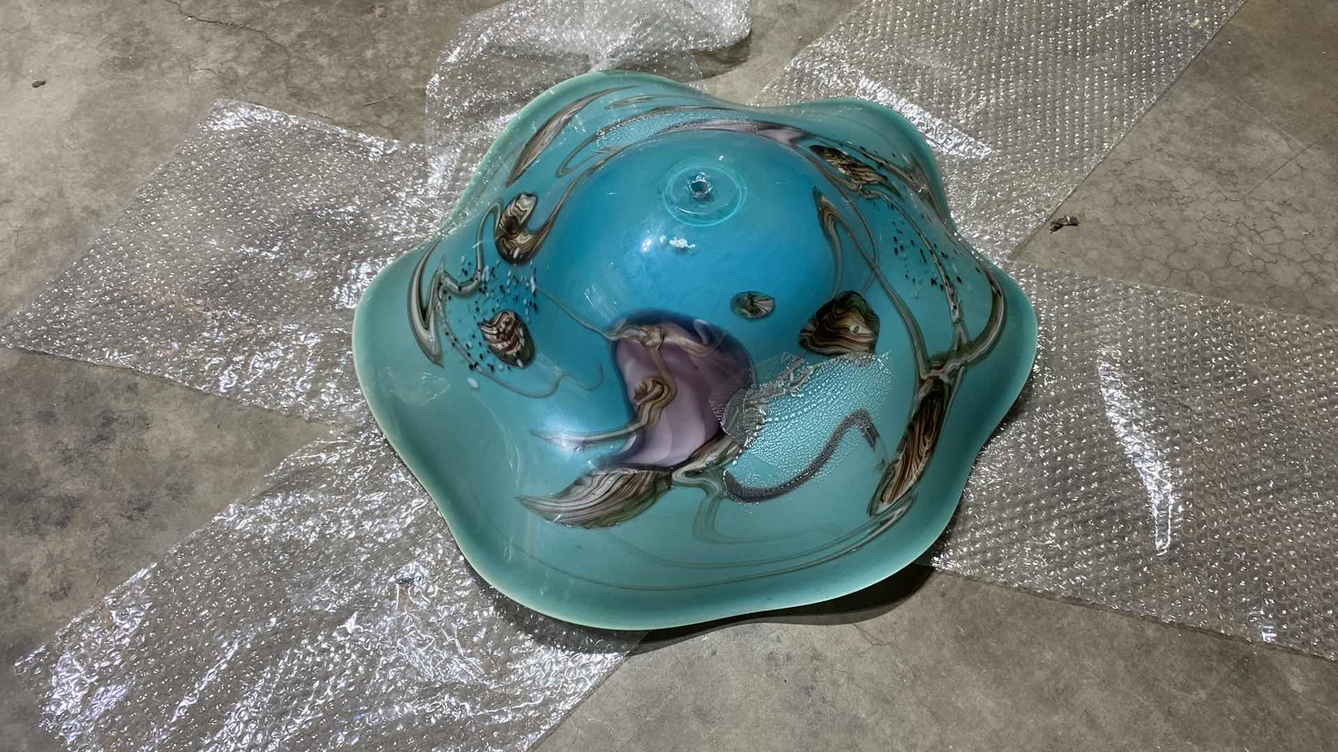 Photo 1 of OCEAN THEME GLASS LAMP SHADE 22” x 10 1/2”