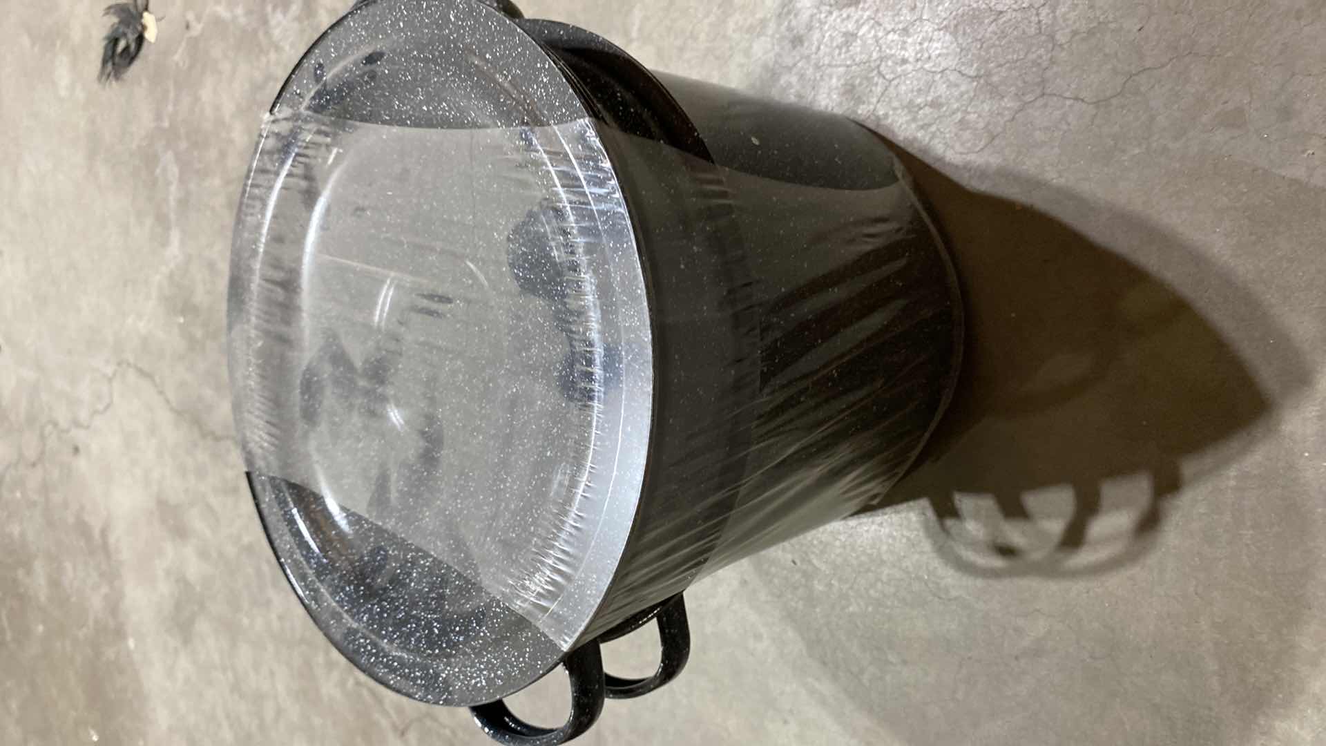 Photo 1 of ENAMEL POT, WOOD PLANT STAND AND  FOOT STOOL