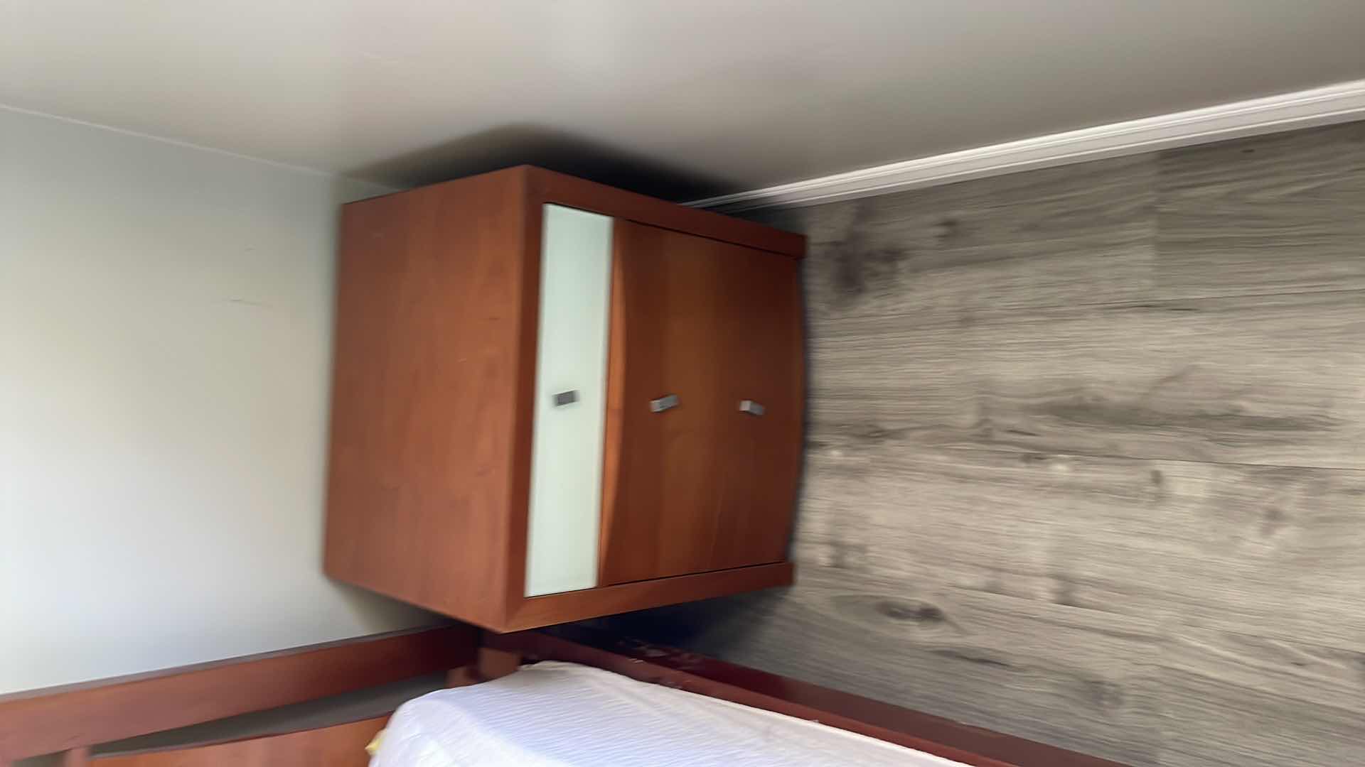 Photo 1 of MID CENTURY MODERN WOOD BEDSIDE TABLE 21”x18”x 22”H