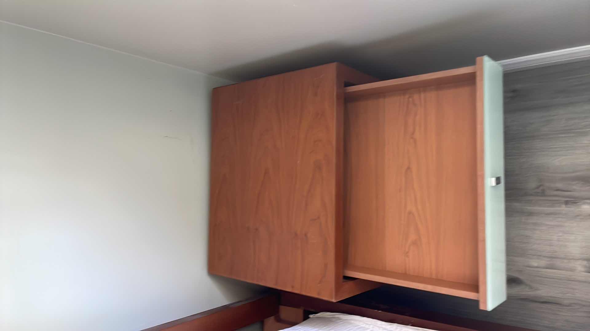 Photo 1 of MID CENTURY MODERN WOOD BEDSIDE TABLE 21”x18”x 22”H