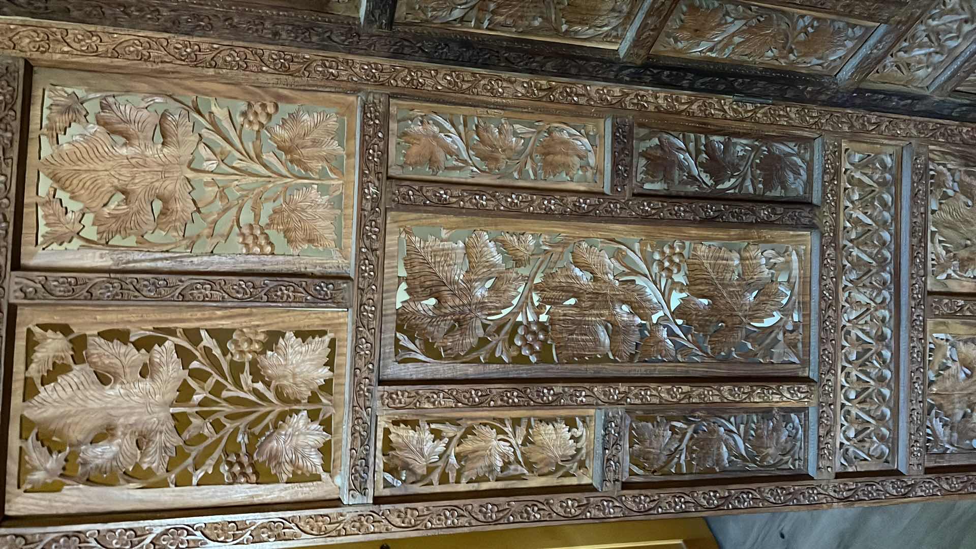 Photo 1 of HAND CARVED ROOM DIVIDER 46”x 68”H MISSING TOP PIECE ON END