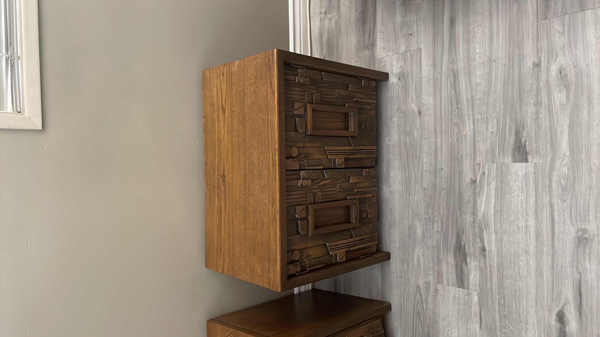 View 3 of VINTAGE MID 20TH CENTURY PAUL EVANS STYLE LANE PUEBLO BRUTALIST NIGHTSTAND 28" X 16" H 22"