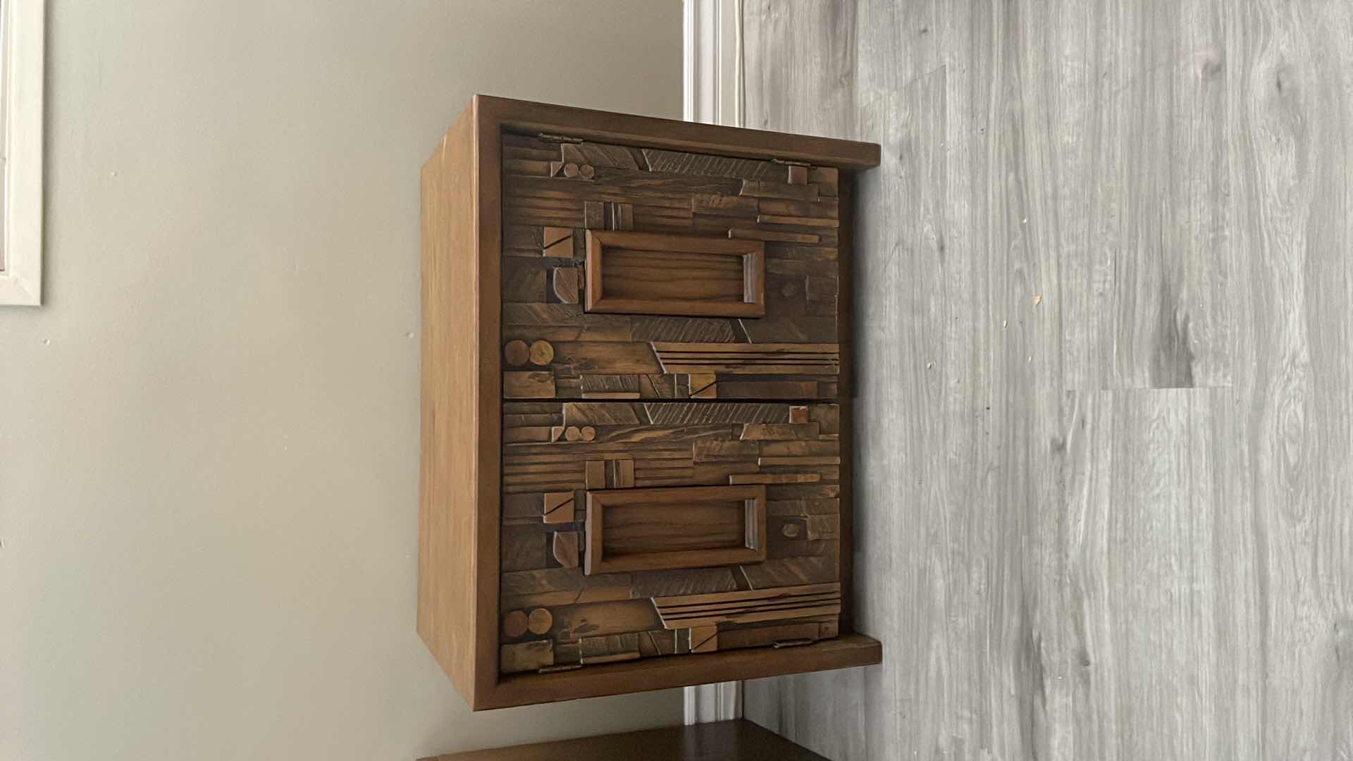 View 4 of VINTAGE MID 20TH CENTURY PAUL EVANS STYLE LANE PUEBLO BRUTALIST NIGHTSTAND 28" X 16" H 22"
