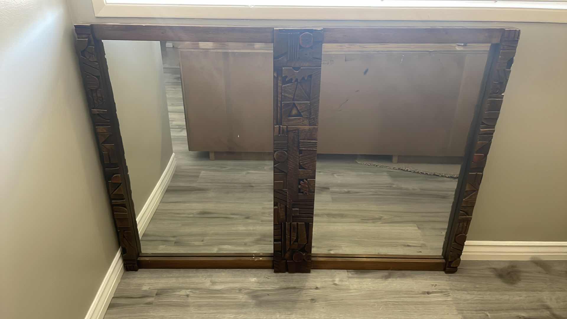 Photo 1 of VINTAGE MID 20TH CENTURY LANE PAUL EVANS BRUTALIST 9 DRAWER DRESSER WITH MIRROR
72”x 18” H 30” MIRROR 57”x 41”