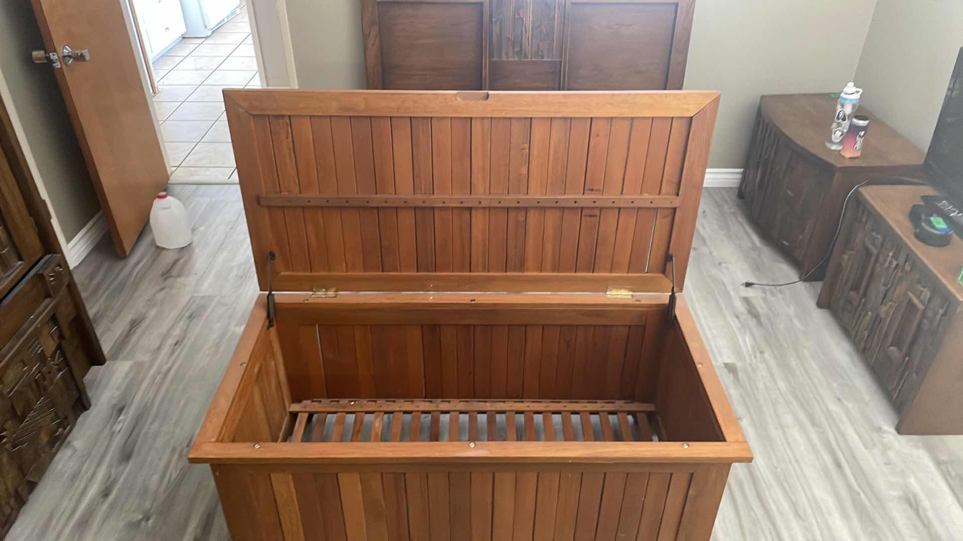 Photo 1 of WOODEN STORAGE BENCH 51”x25”x21”H