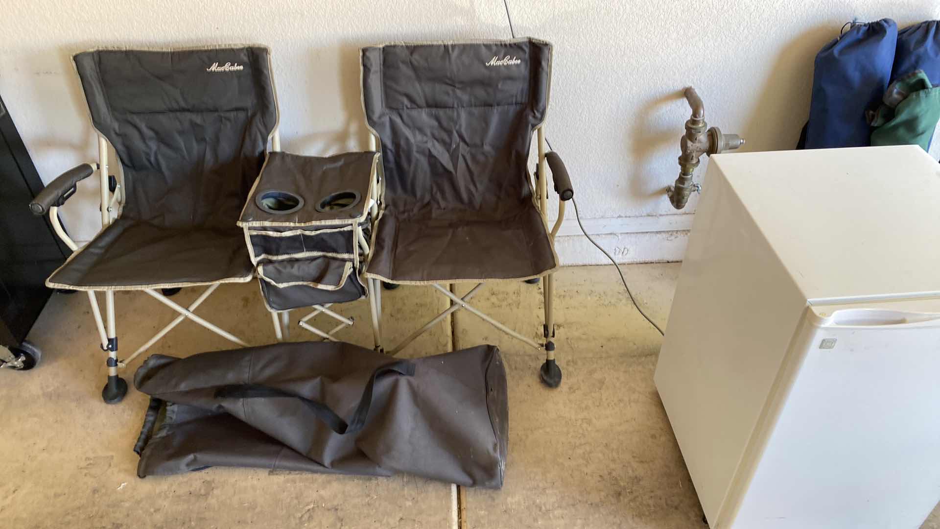 Photo 1 of MAC CABEE DOUBLE FOLDING CHAIR WITH DRINK HOLDER AND BAG