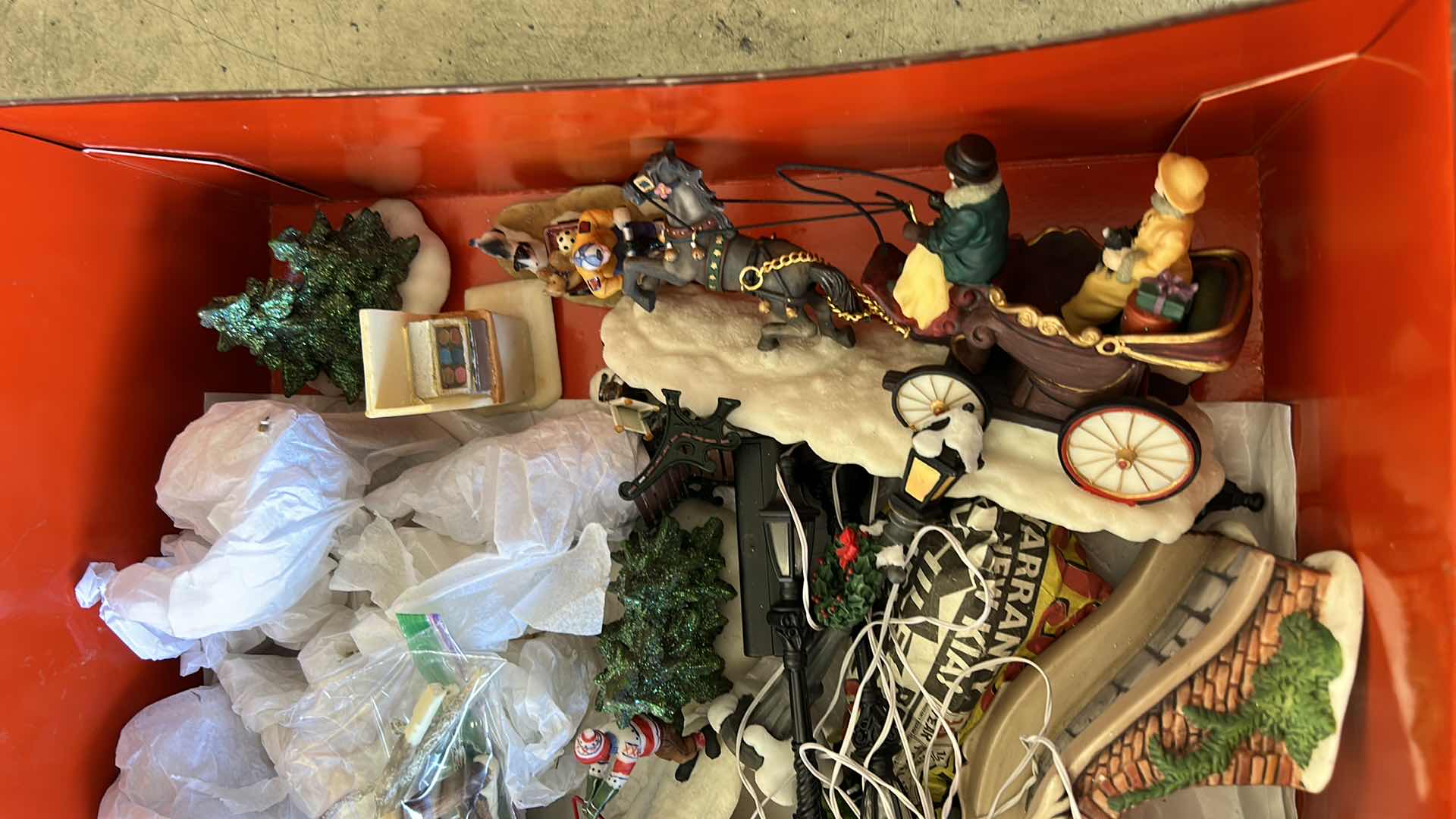 Photo 1 of BOX FULL OF SMALL PORCELAIN CHRISTMAS FIGURINES