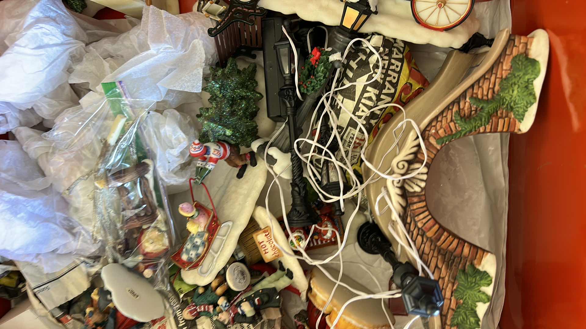 Photo 1 of BOX FULL OF SMALL PORCELAIN CHRISTMAS FIGURINES