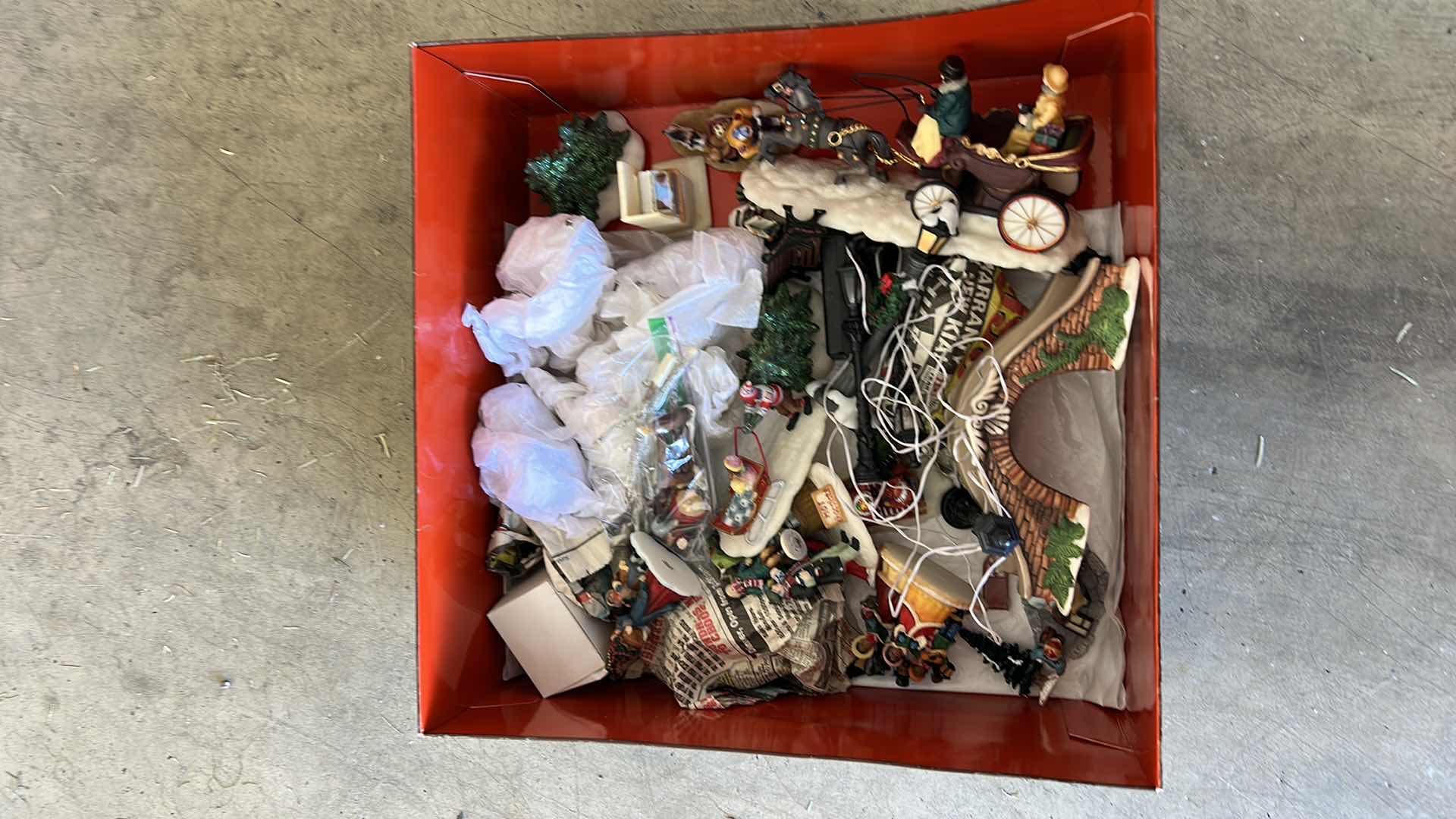 Photo 1 of BOX FULL OF SMALL PORCELAIN CHRISTMAS FIGURINES