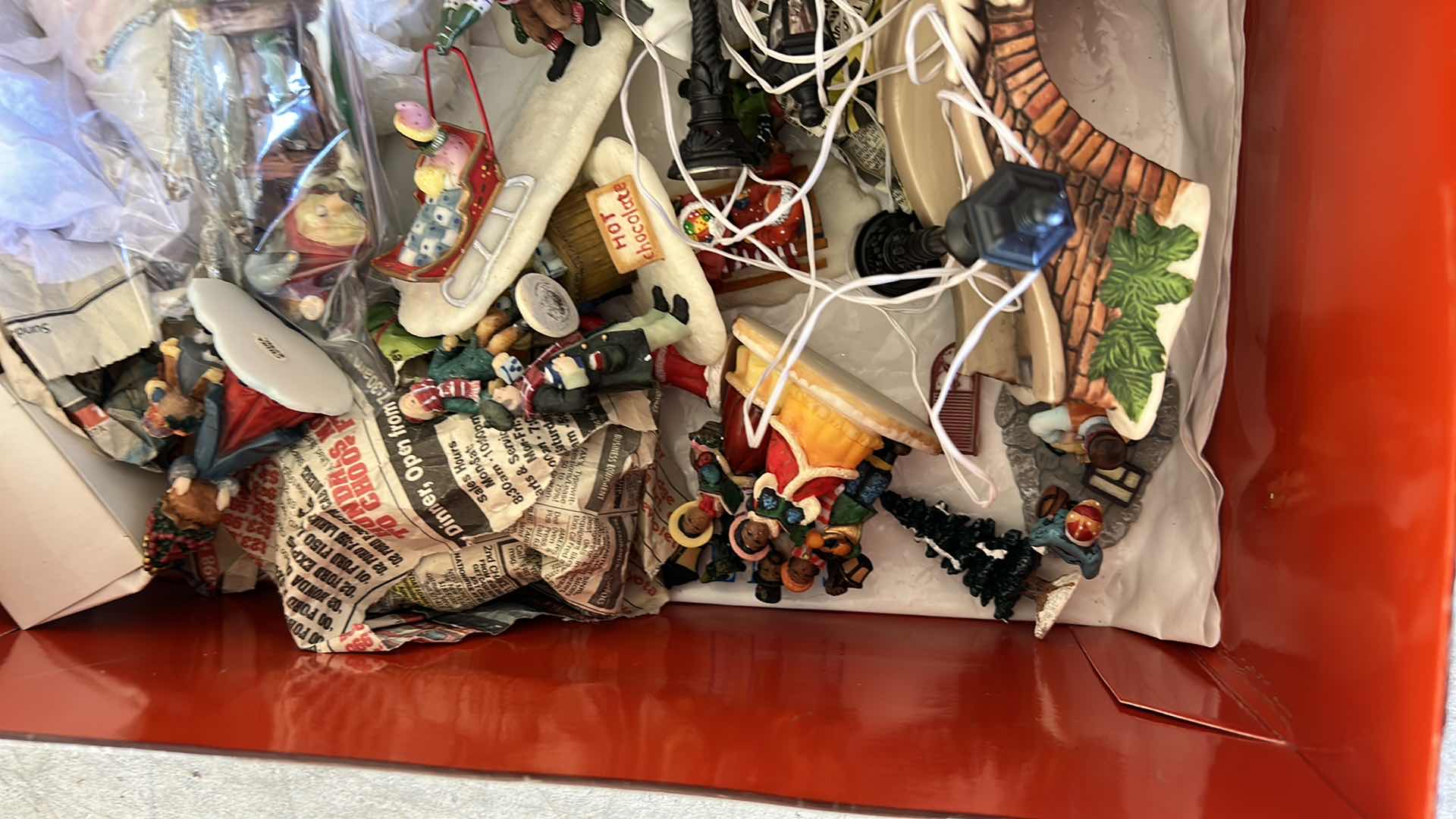 Photo 1 of BOX FULL OF SMALL PORCELAIN CHRISTMAS FIGURINES