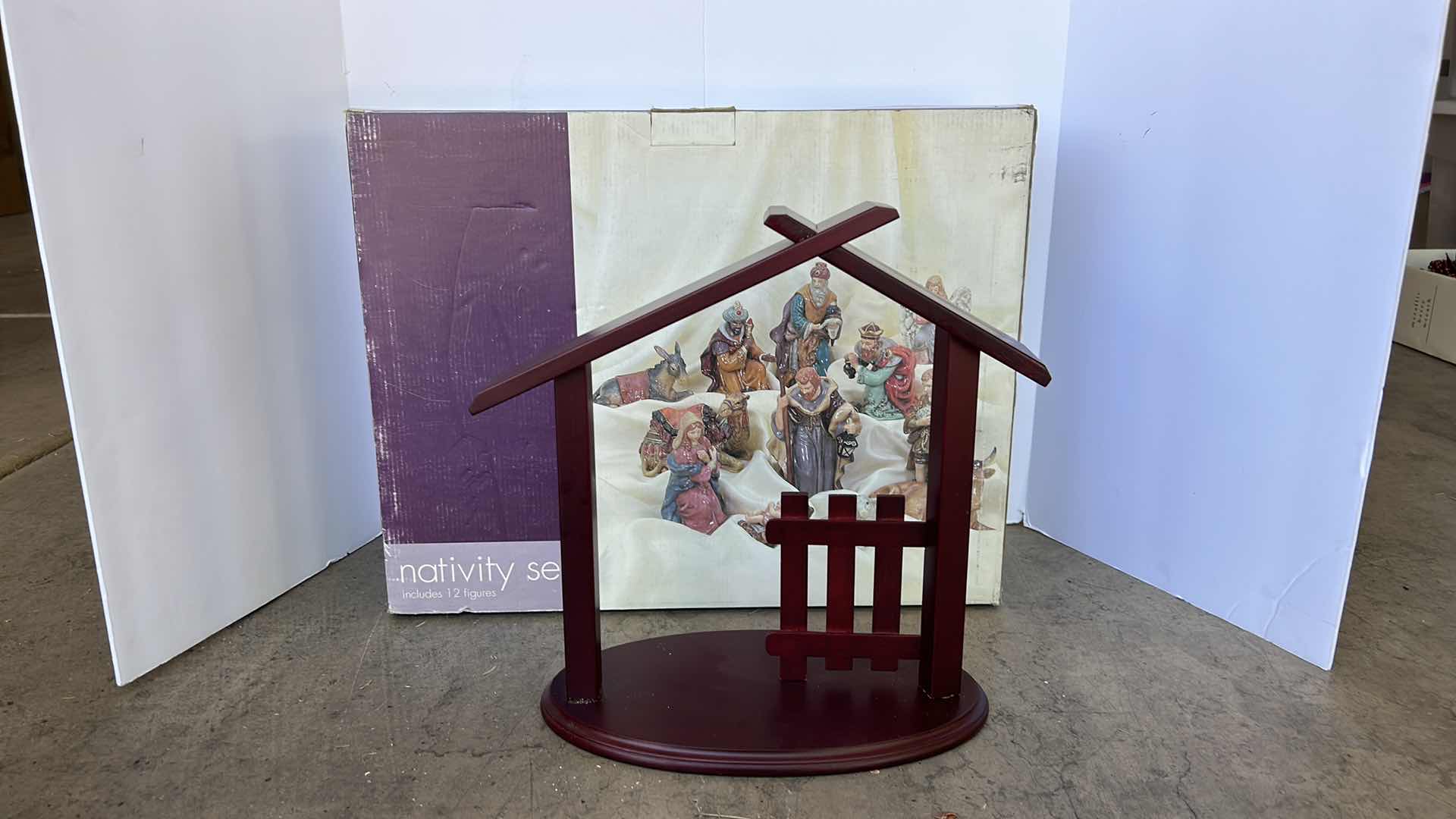 Photo 1 of NATIVITY SET AND WOOD STABLE