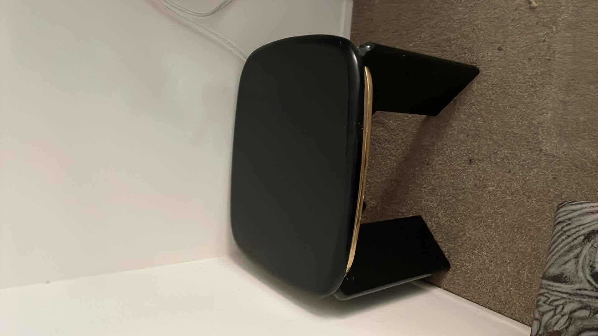 Photo 1 of CORNER TABLE BLACK WITH GOLD TRIM 20x 24x 28