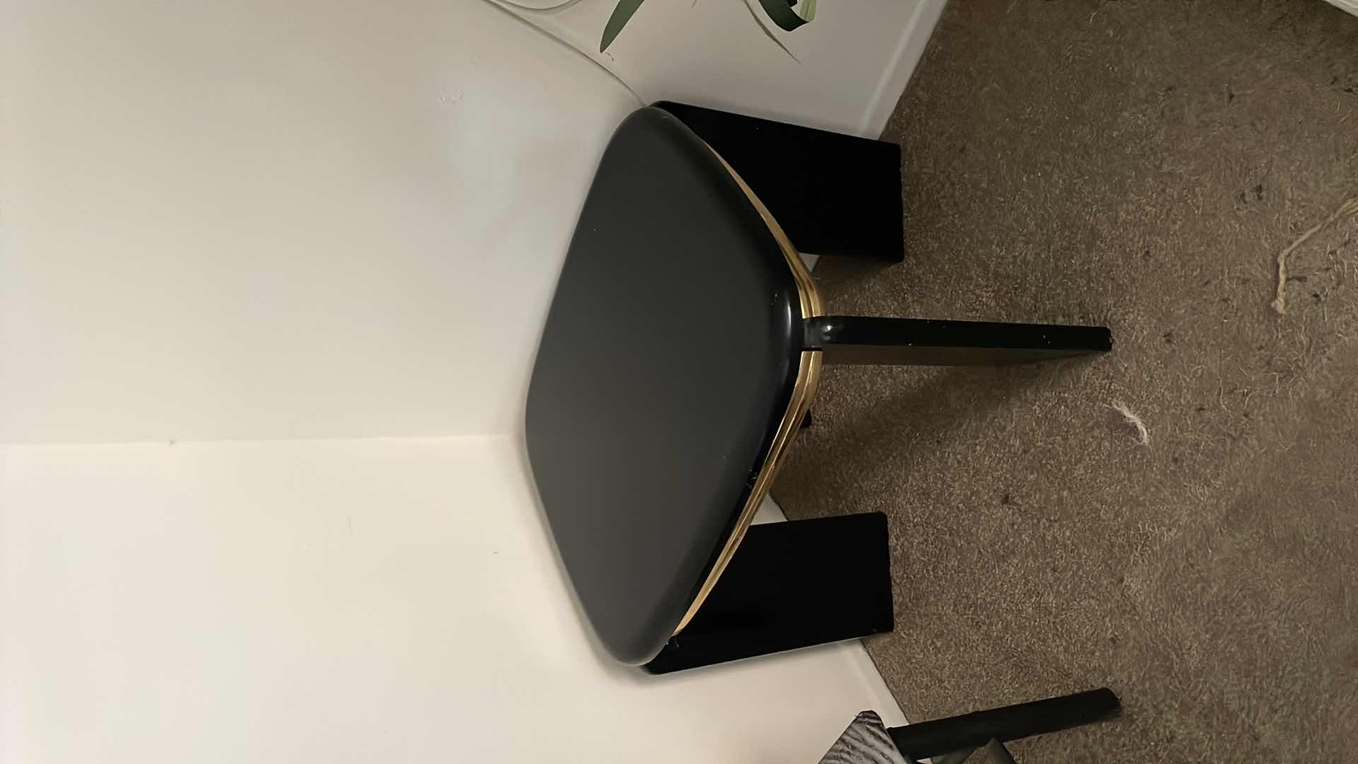 Photo 1 of CORNER TABLE BLACK WITH GOLD TRIM 20x 24x 28