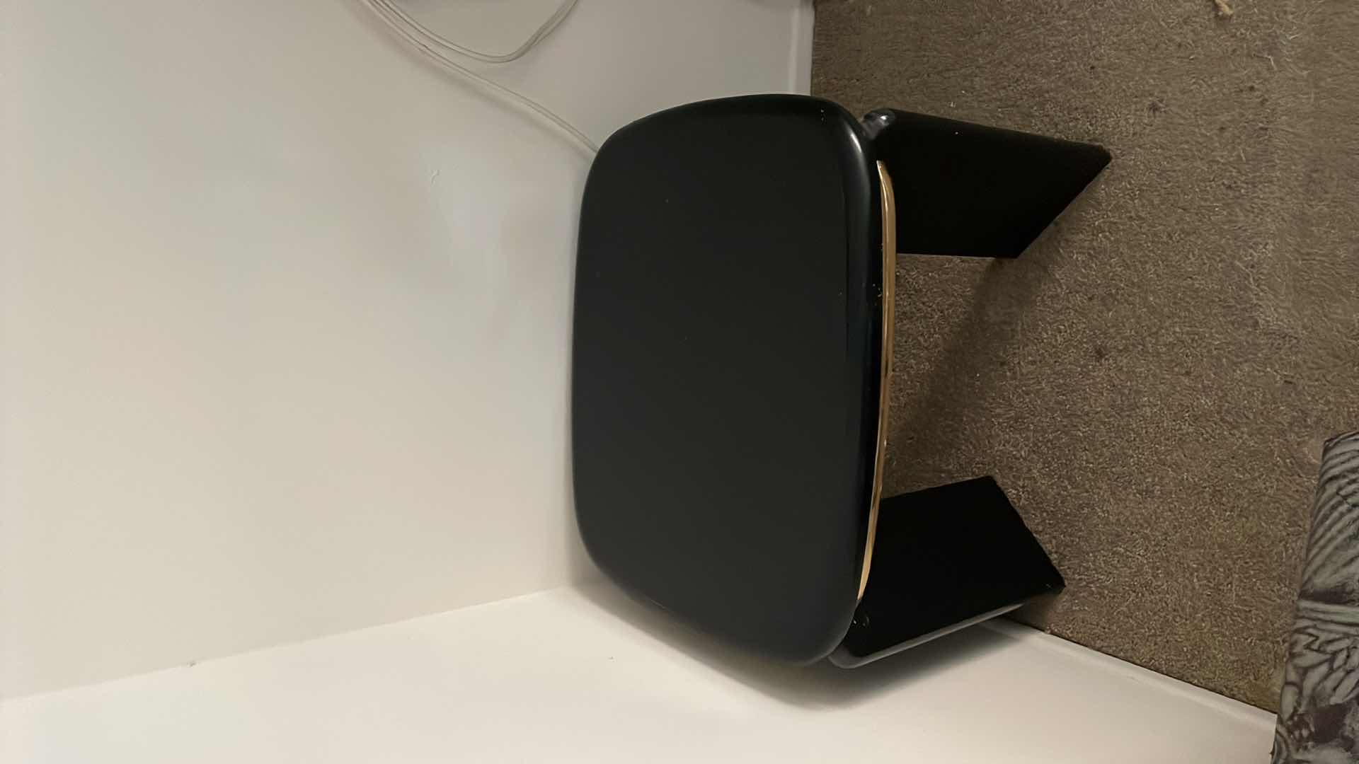 Photo 1 of CORNER TABLE BLACK WITH GOLD TRIM 20x 24x 28